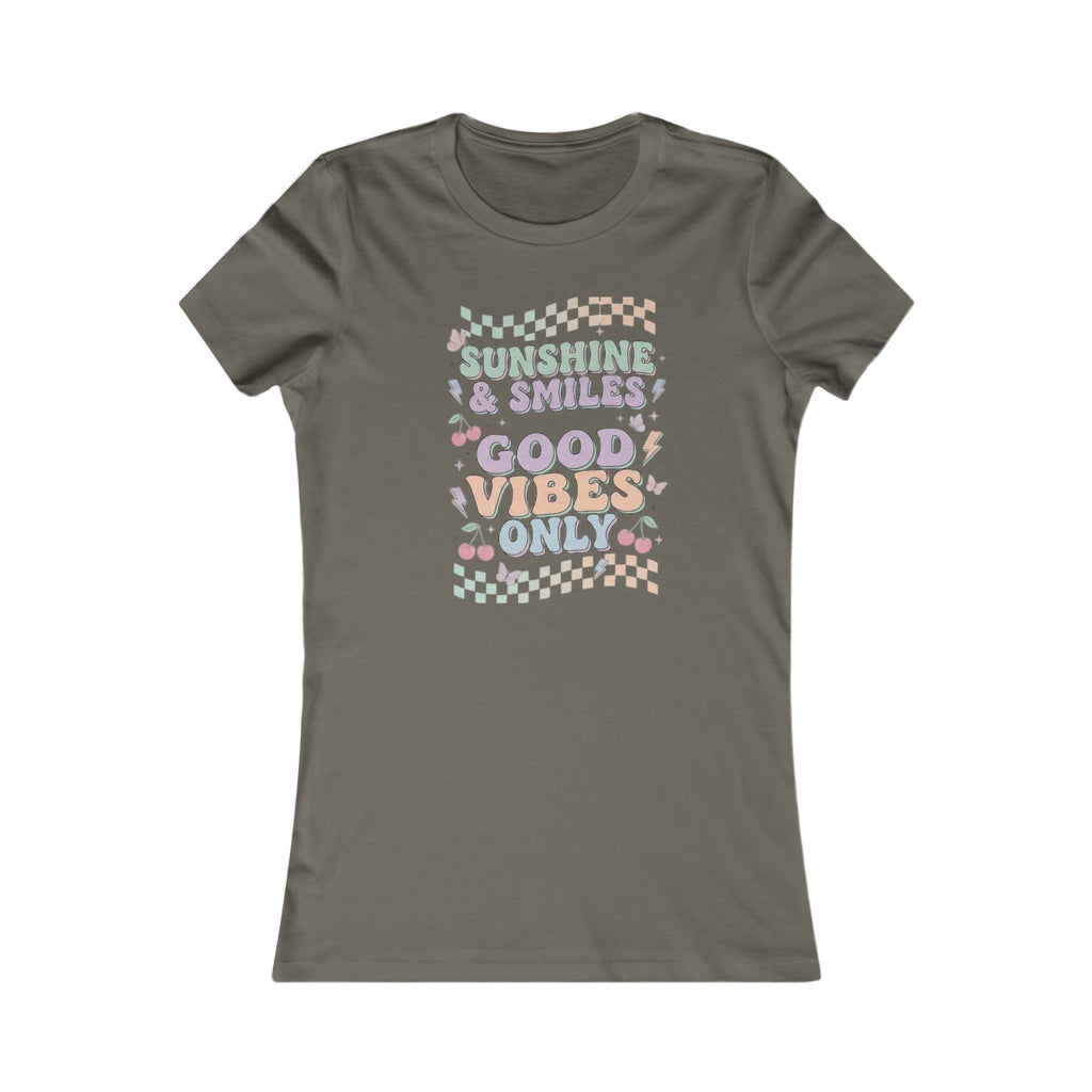 Good Vibes Only Women's Tee — Pastel Retro Sunshine & Smiles Graphic