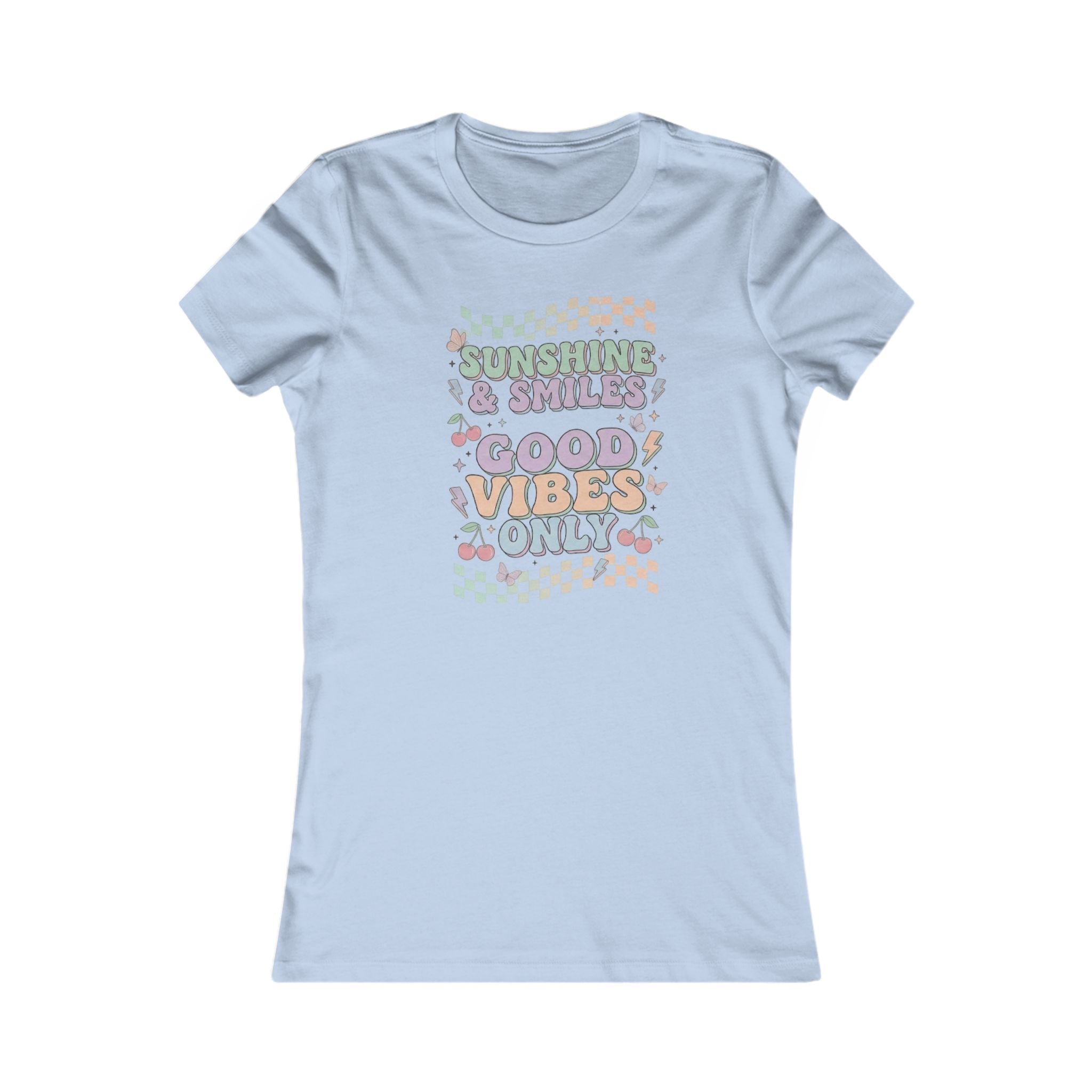 Good Vibes Only Women's Tee — Pastel Retro Sunshine & Smiles Graphic