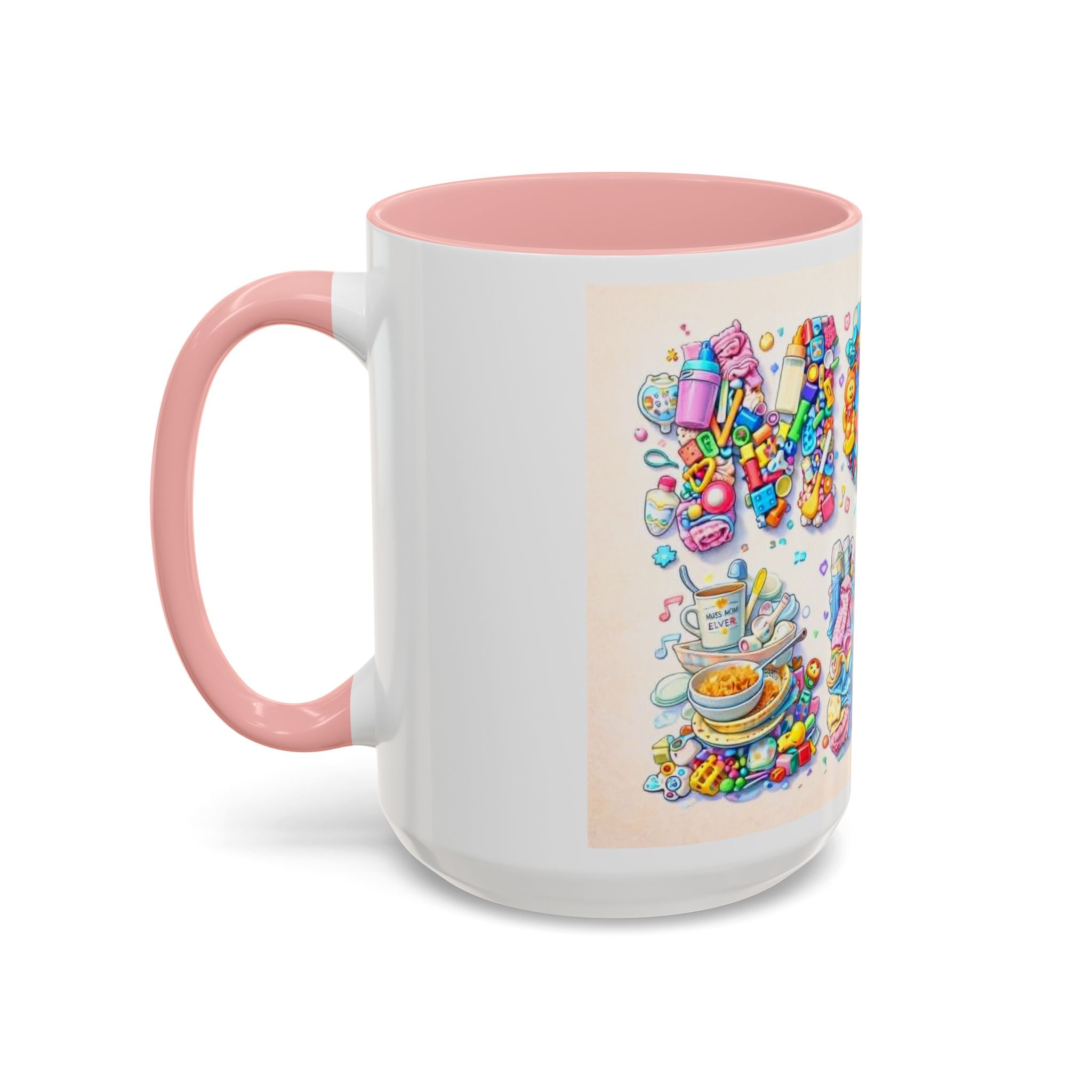 Baby Shower 'Mom to Be' Accent Coffee Mug — Cute Toy Lettering Design