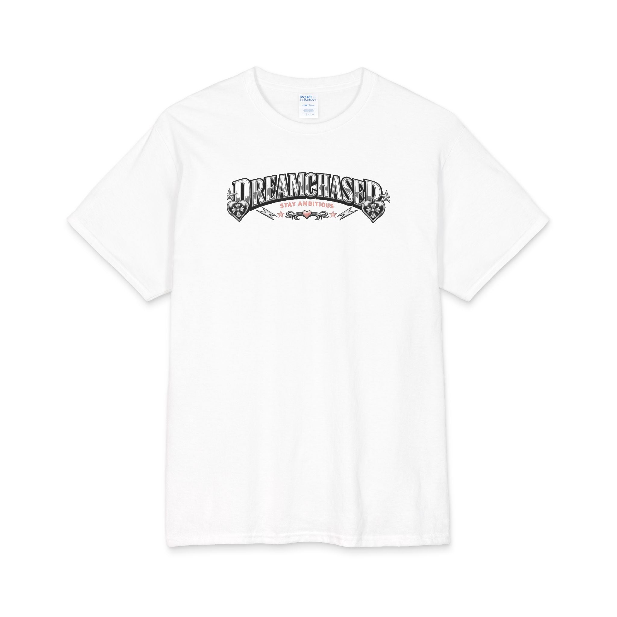 Dreamchaser Graphic Tee — Retro Racing Emblem Cotton T-Shirt