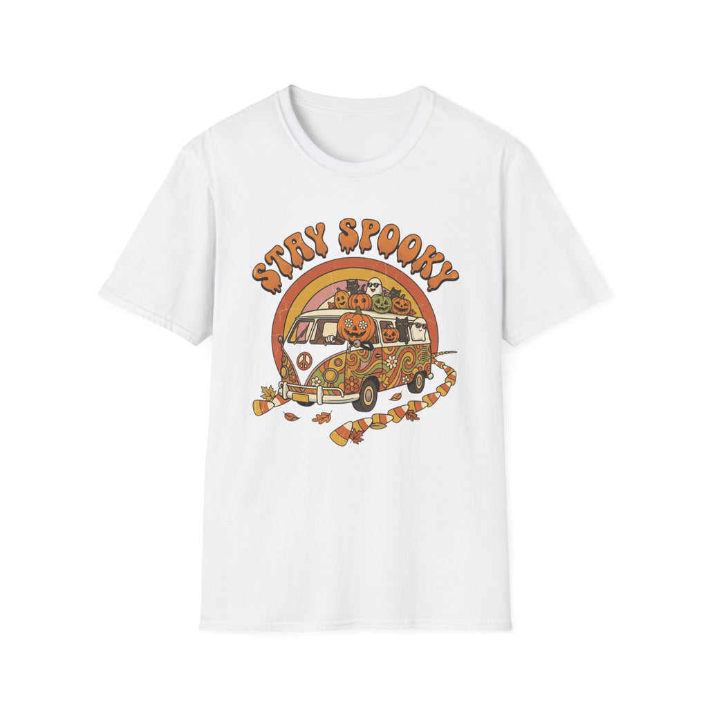 Stay Spooky Halloween T-Shirt — Retro Pumpkin Van Graphic
