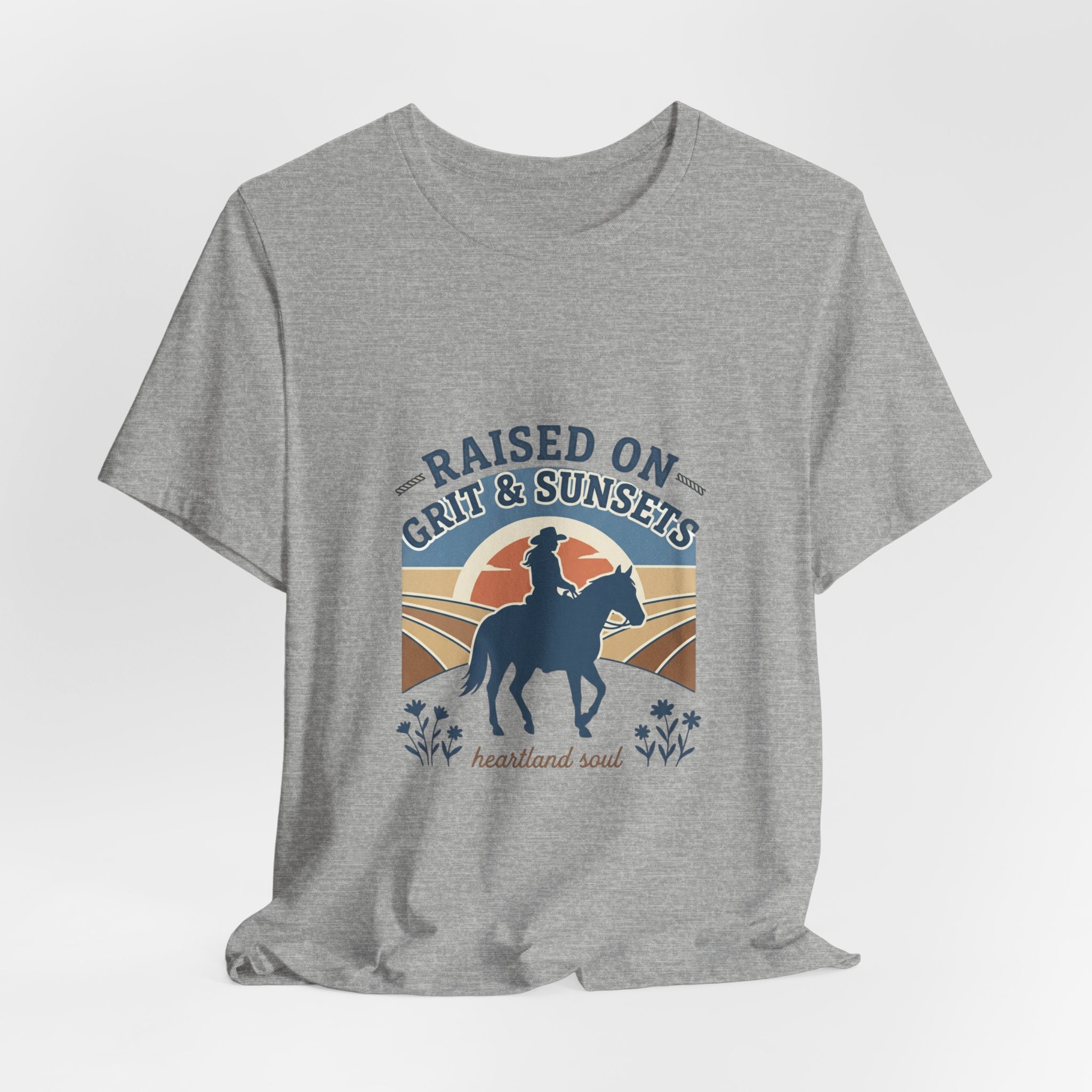 Raised on Grit & Sunsets Tee | western cowgirl ranch rustic prairie vintage