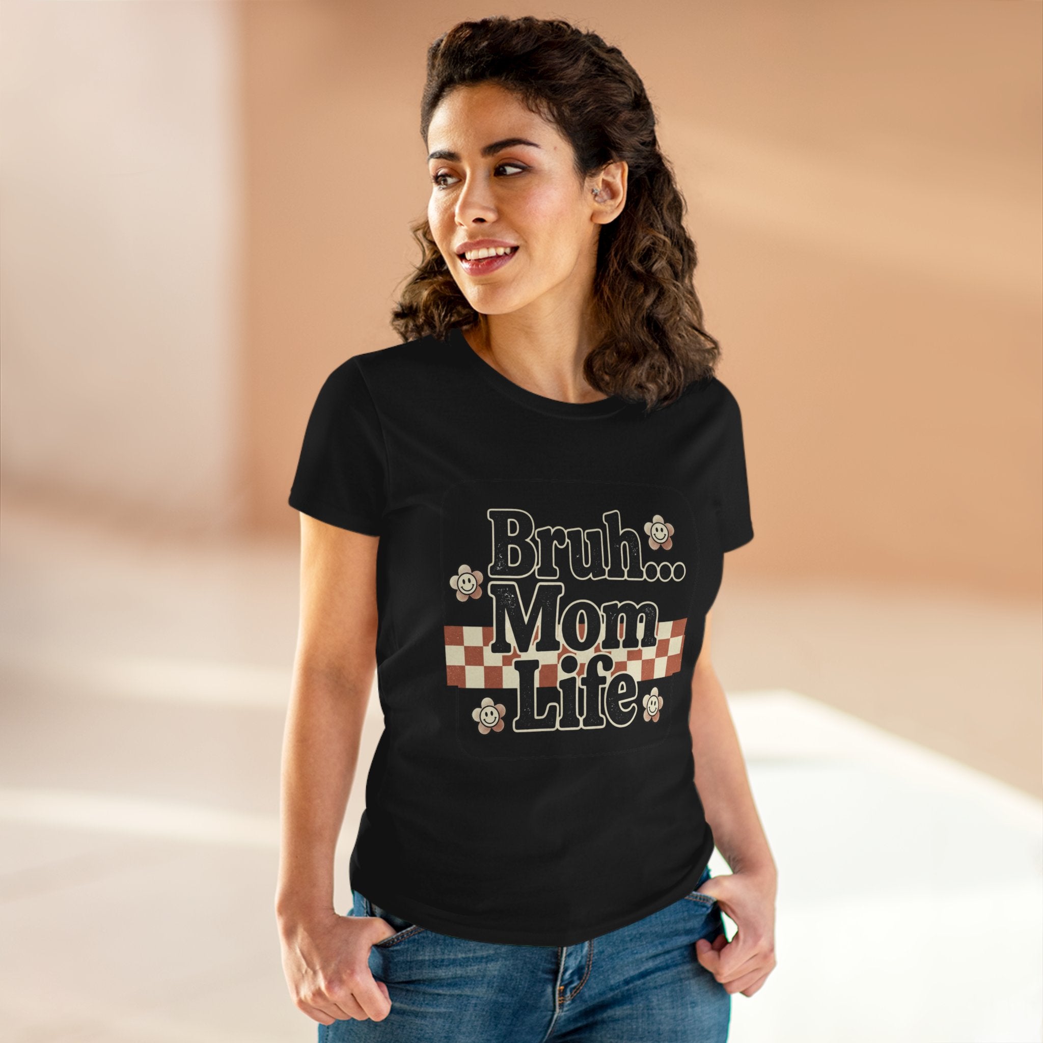Mom Life Tee — "Bruh... Mom Life" Retro Graphic Women's T‑Shirt