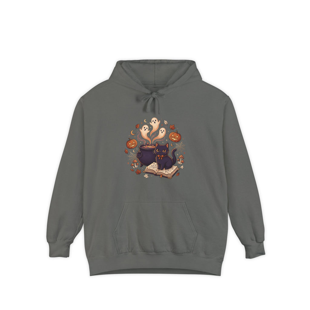 Halloween Cat & Ghost Hoodie — Cute Spooky Fall Pullover