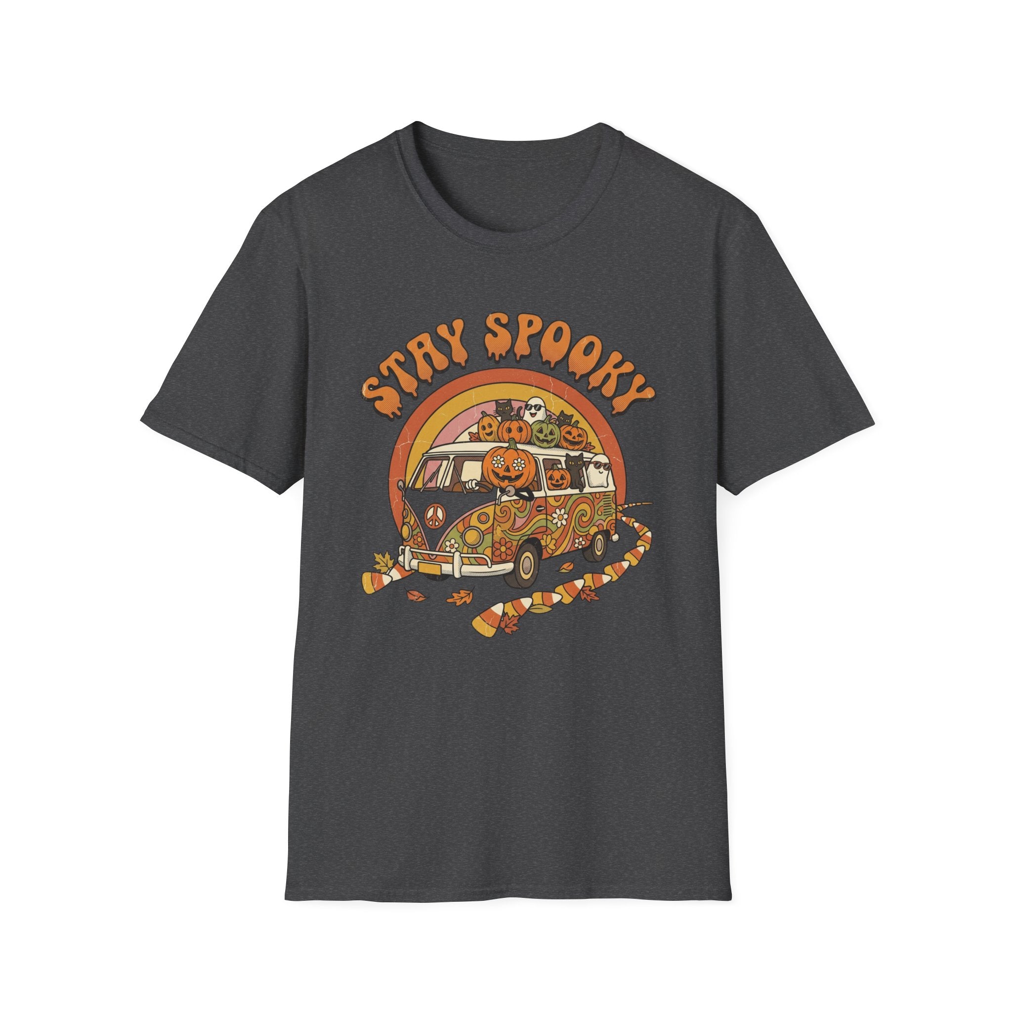 Stay Spooky Halloween T-Shirt — Retro Pumpkin Van Graphic