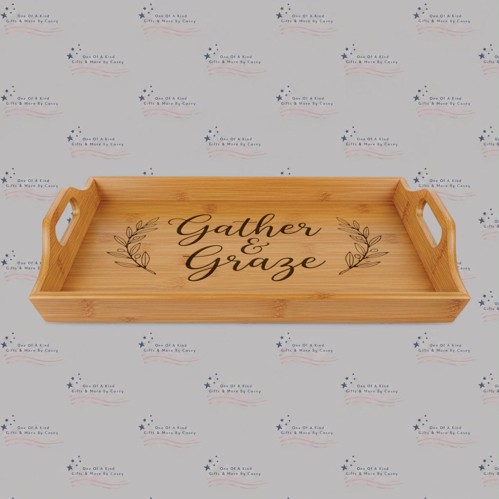 Bamboo Serving Tray — Gather & Graze Engraved Charcuterie Board
