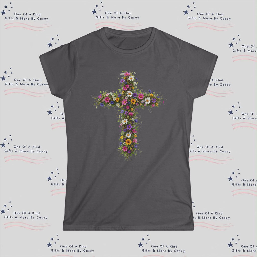 Floral Cross Women's Tee —  Spring Bouquet Shirt