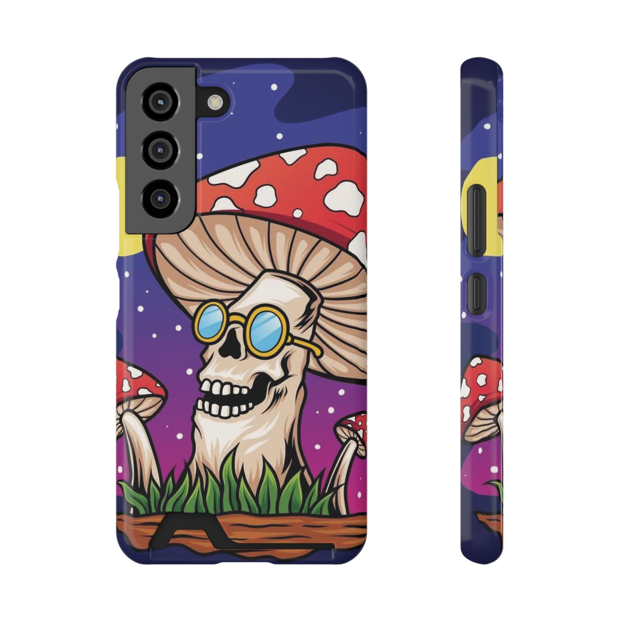 Mushroom Skull Phone Card Case With Card Holder