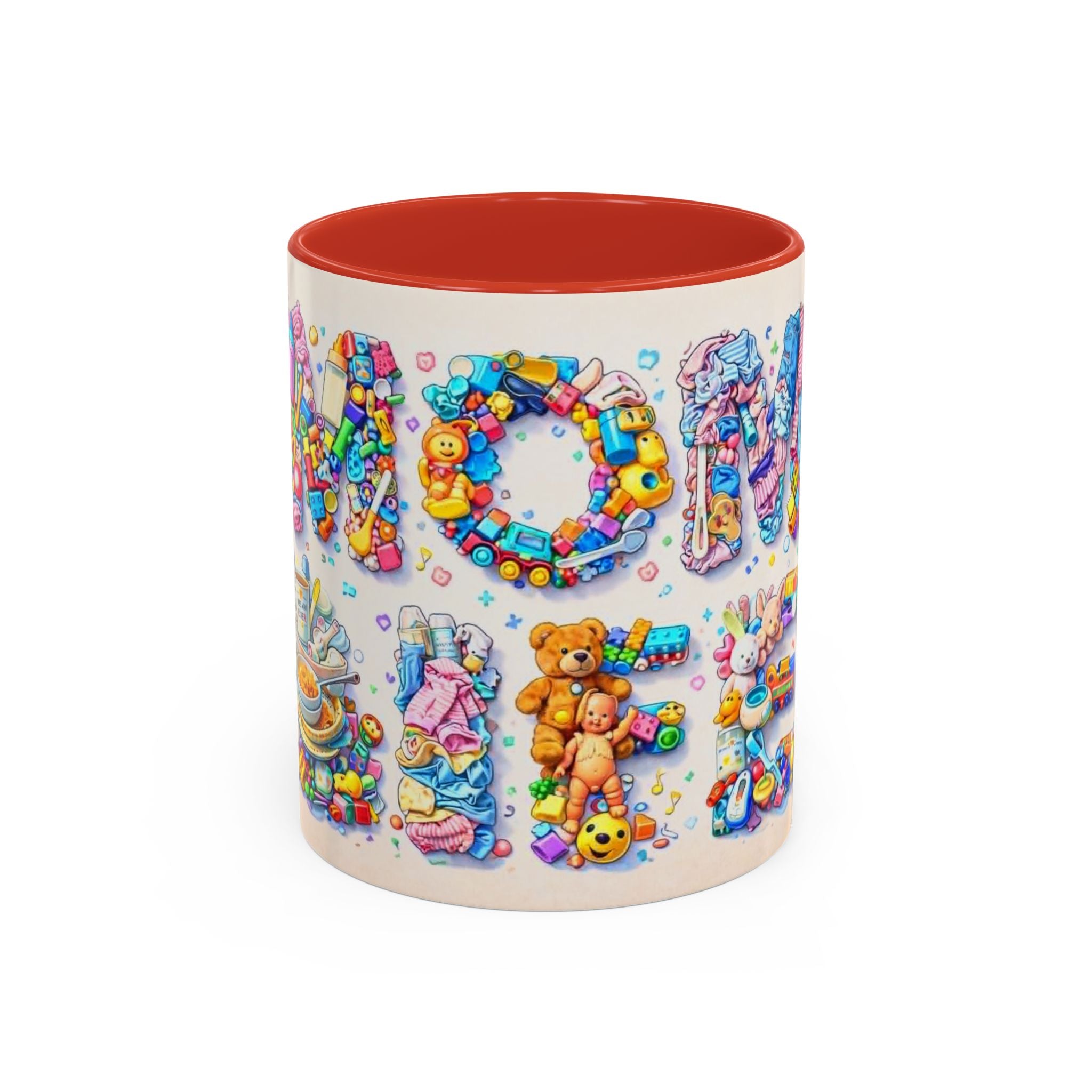 Baby Shower 'Mom to Be' Accent Coffee Mug — Cute Toy Lettering Design