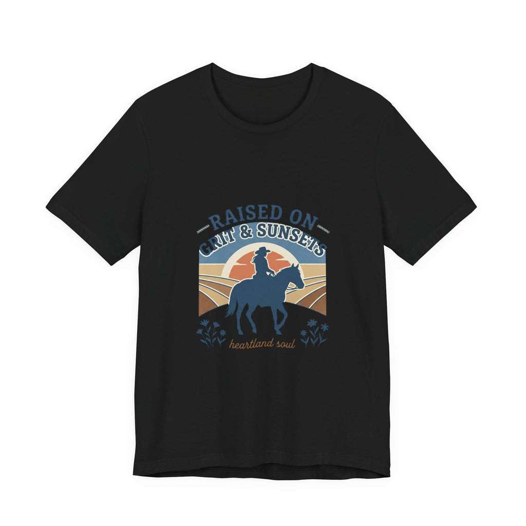Raised on Grit & Sunsets Tee | western cowgirl ranch rustic prairie vintage