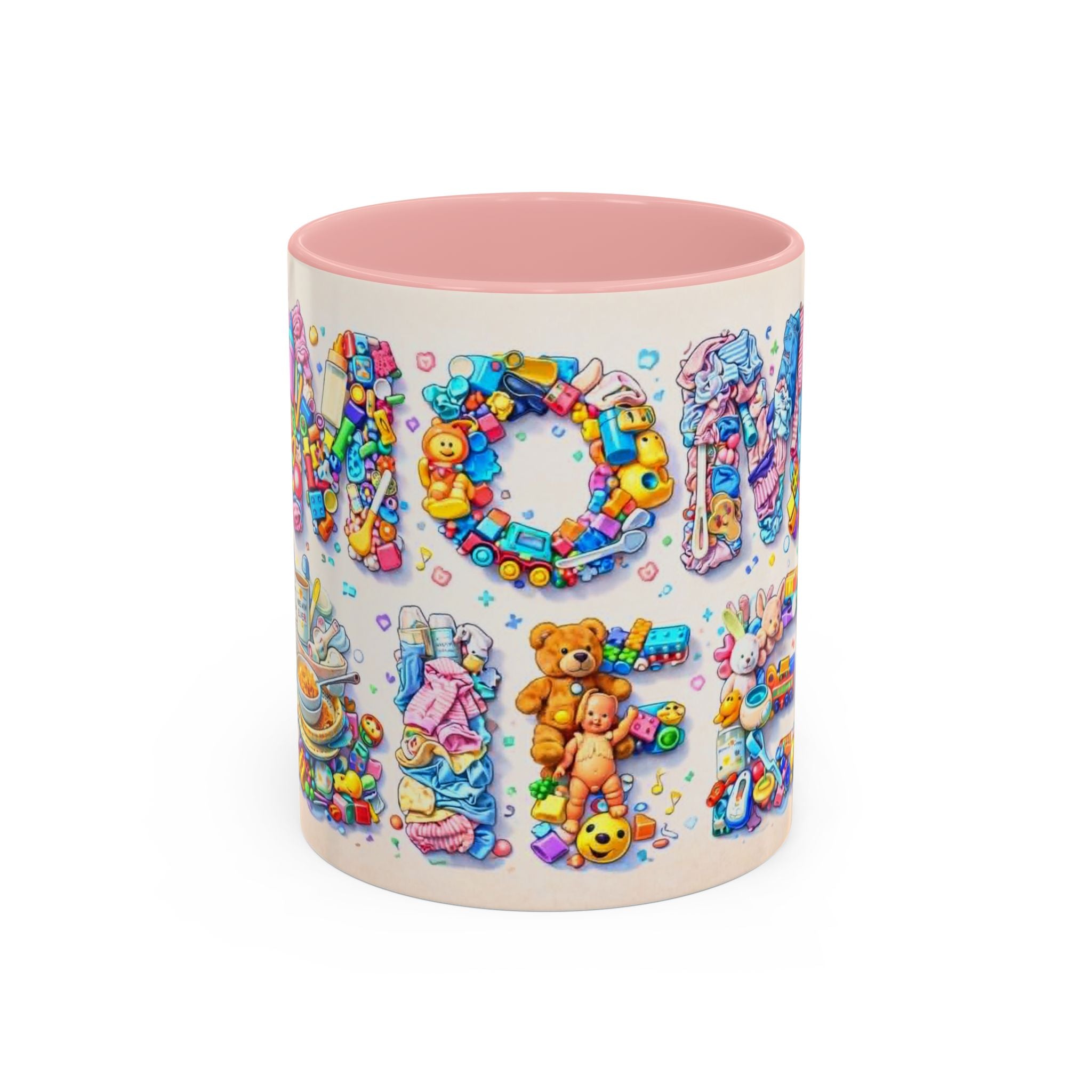 Baby Shower 'Mom to Be' Accent Coffee Mug — Cute Toy Lettering Design
