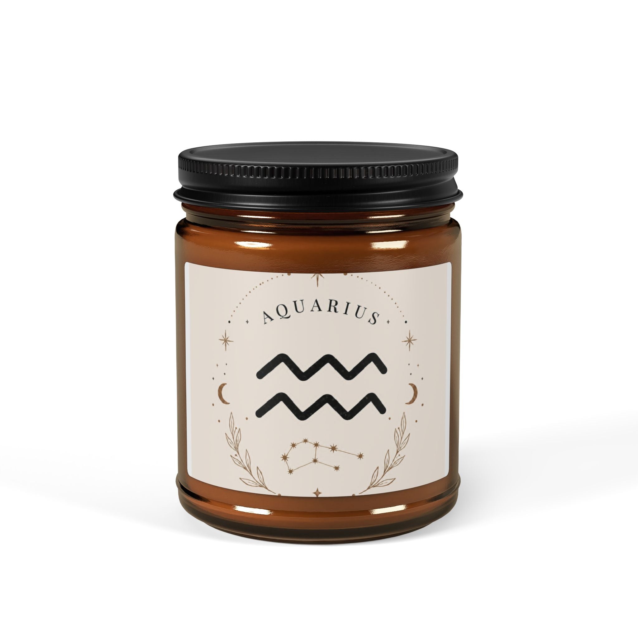 Amber Jar Scented Soy Candle — Calming Zodiac Aquarius Aromatherapy