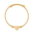 Engravable Heart Cuff Bracelet – Personalized Stainless Steel Bangle (Gold or Silver)