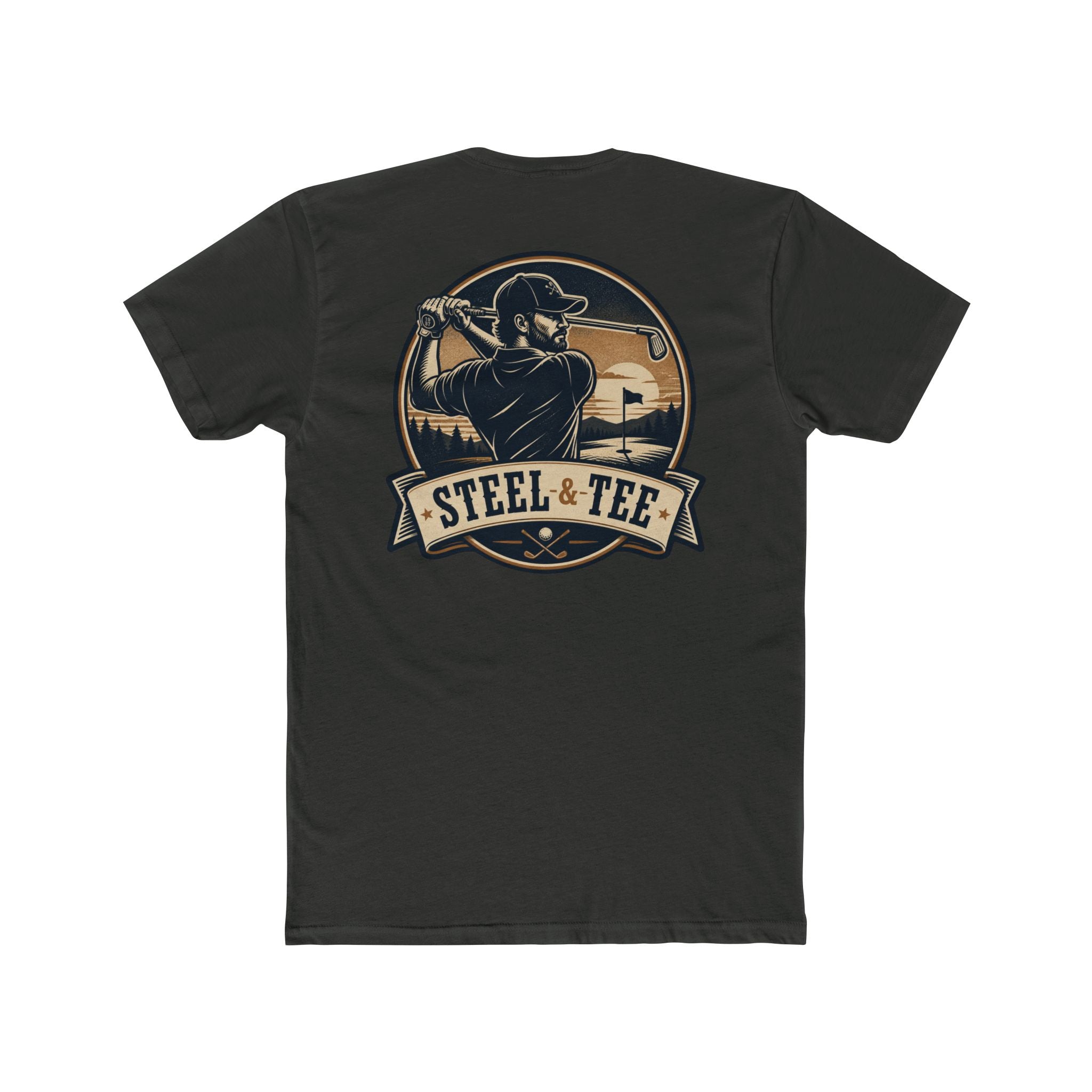Steel & Tee Golf T-Shirt — Vintage Golfer Graphic Crew Tee
