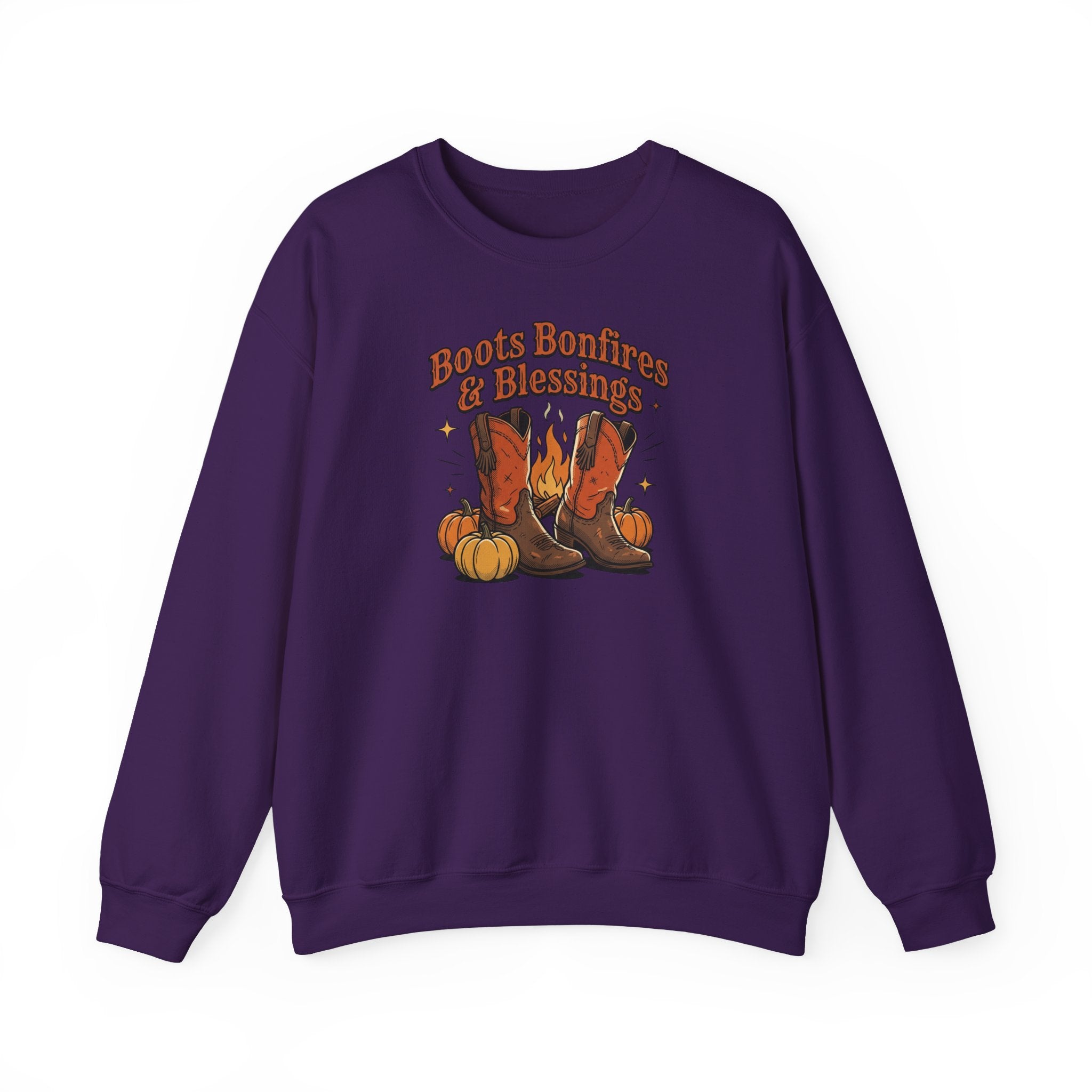 "Boots Bonfires & Blessings" Cozy Fall Pullover