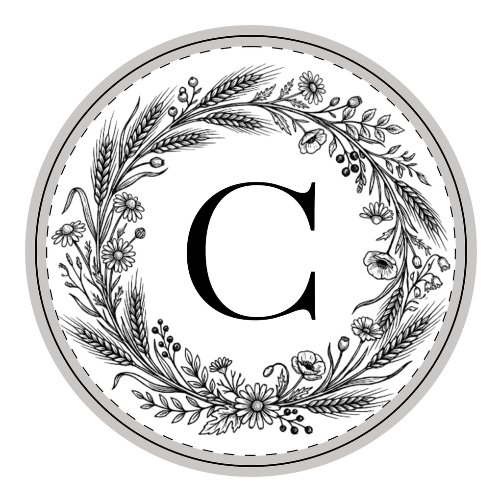 Wooden Round Hanging Sign — Monogram Floral Wreath (Personalized Home Décor)
