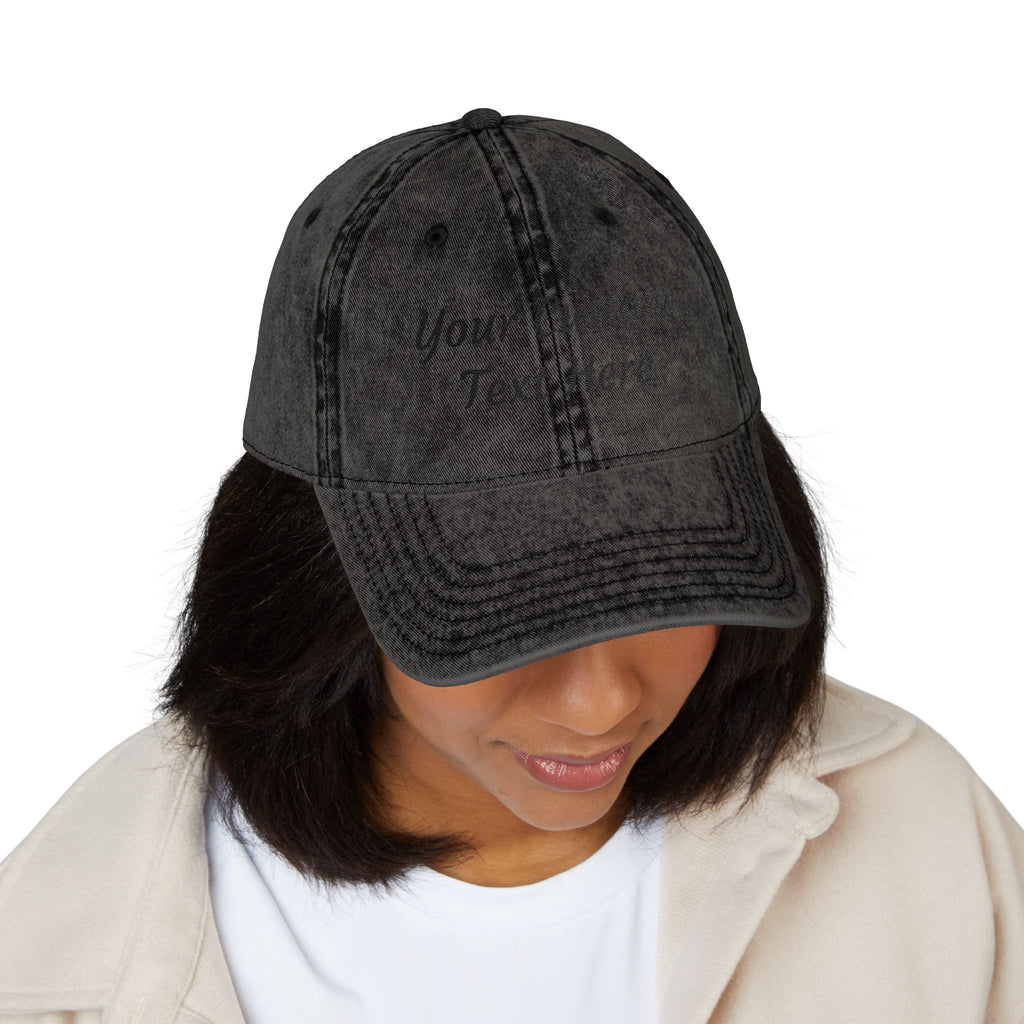 Vintage Embroidered Cap - Personalized Distressed Baseball Hat