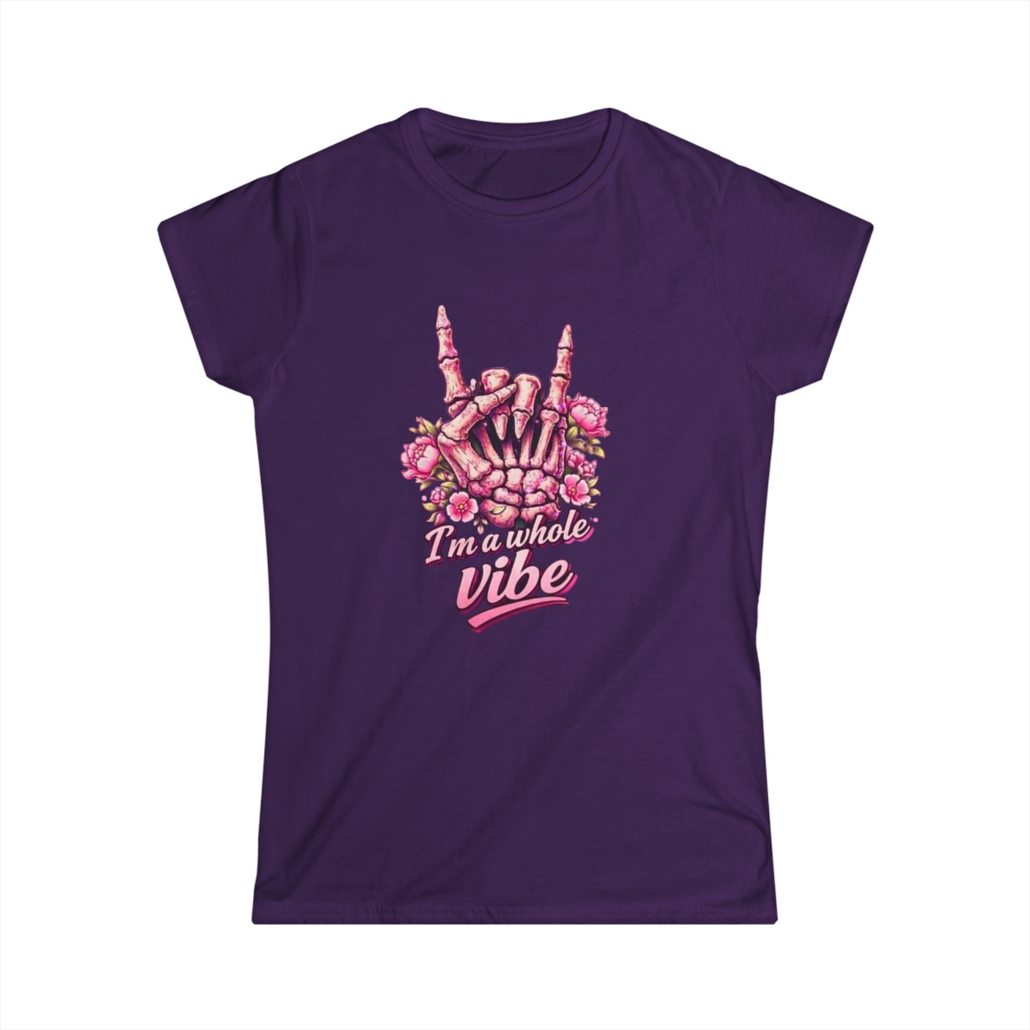 Rock Hand Floral Tee — "I'm Whole Vibe" Women's Graphic T-Shirt
