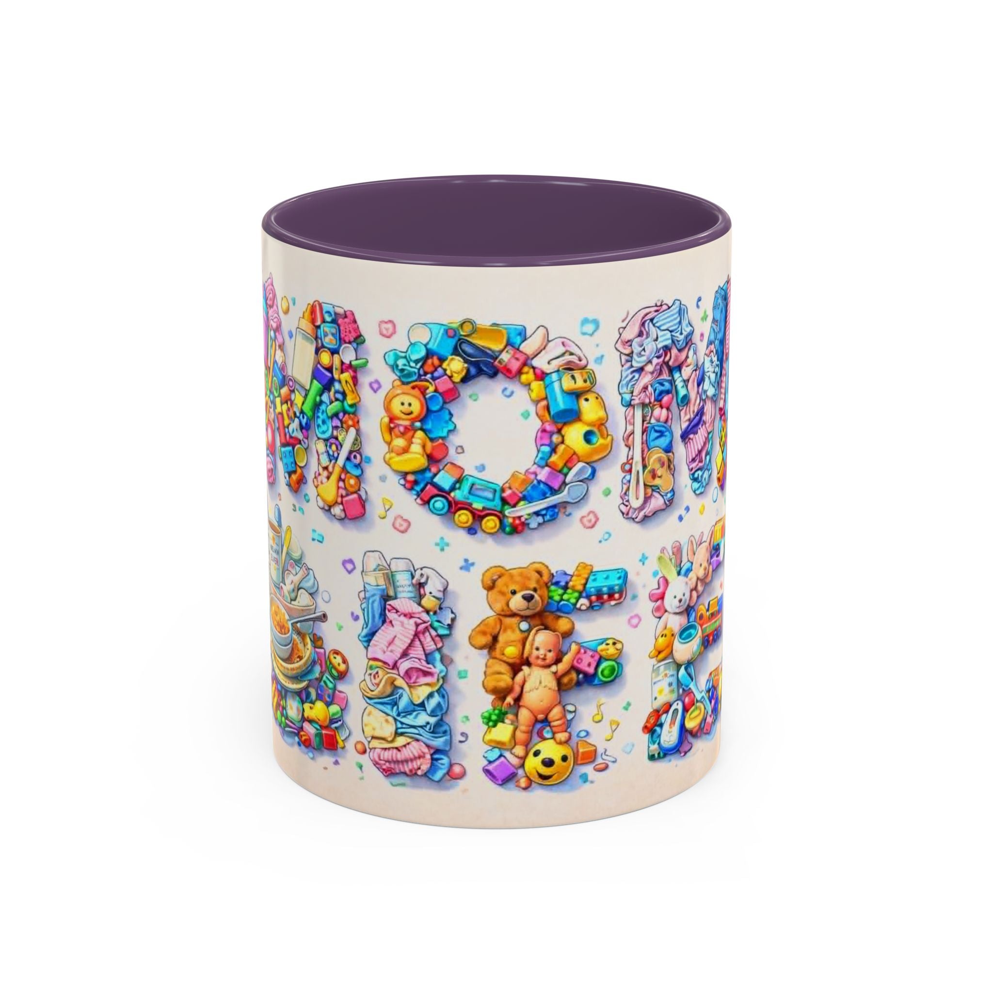 Baby Shower 'Mom to Be' Accent Coffee Mug — Cute Toy Lettering Design