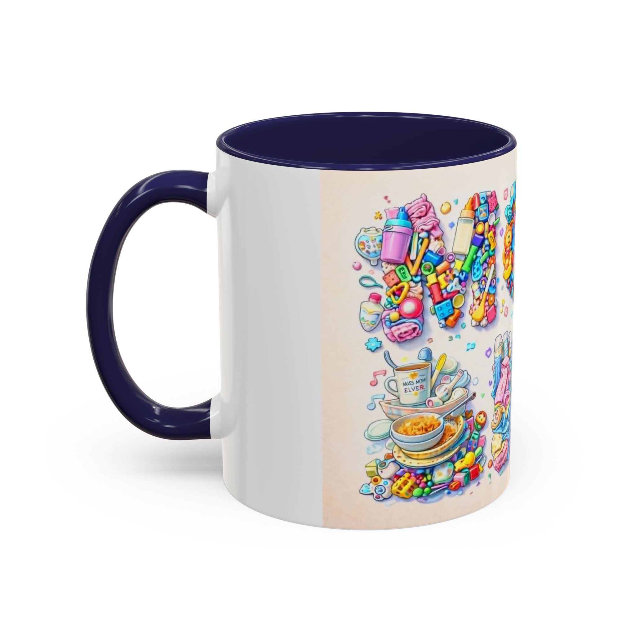 Baby Shower 'Mom to Be' Accent Coffee Mug — Cute Toy Lettering Design