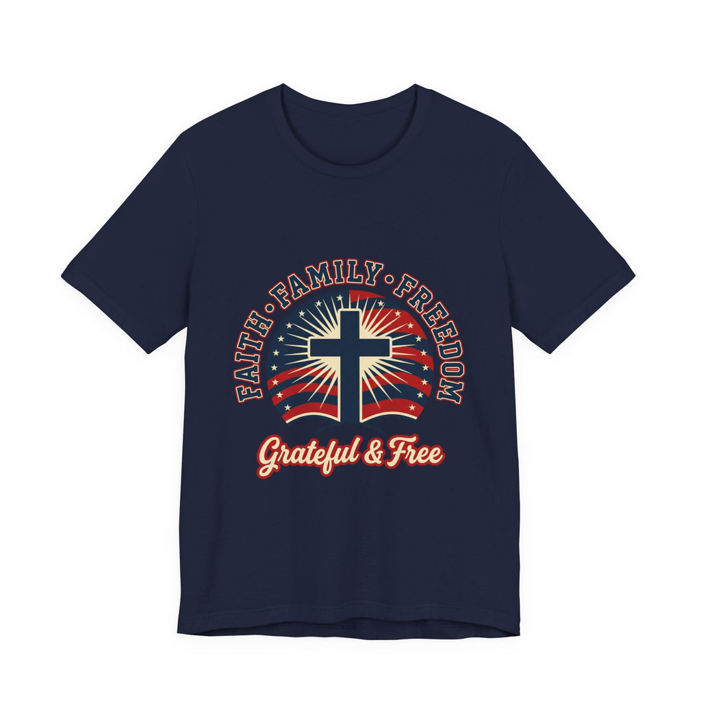 Faith Family Freedom T-Shirt | Patriotic Faith-Based, Vintage Americana