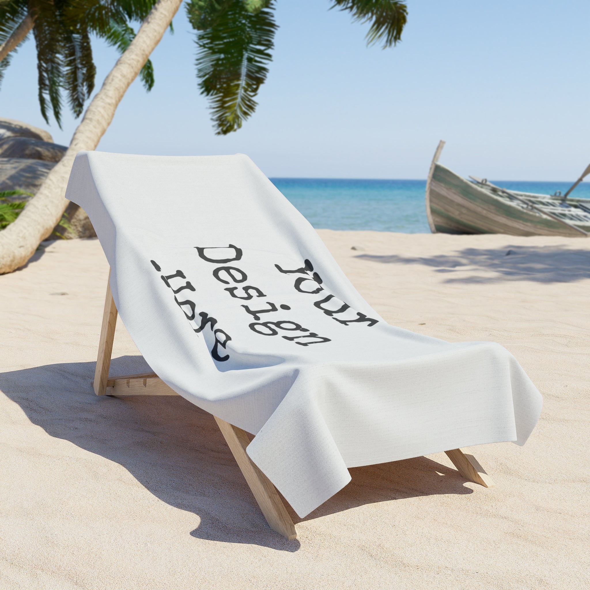 Personalized Beach Towel – Customizable "Your Design Here" Tropical Towel for Pool, Ocean & Summer Gifts