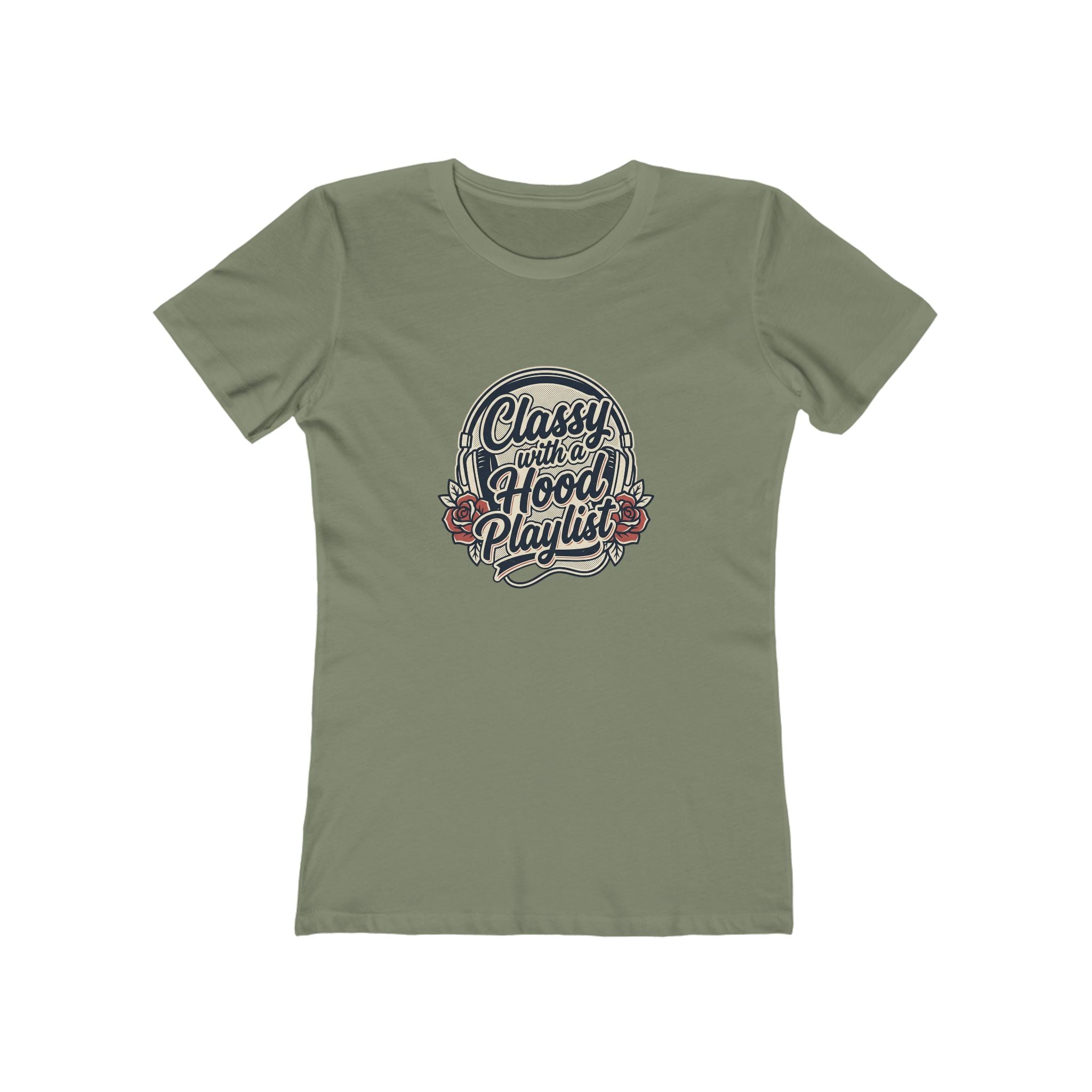 Women's Boyfriend Tee - "Classy with a Hood Playlife" Graphic T-Shirt