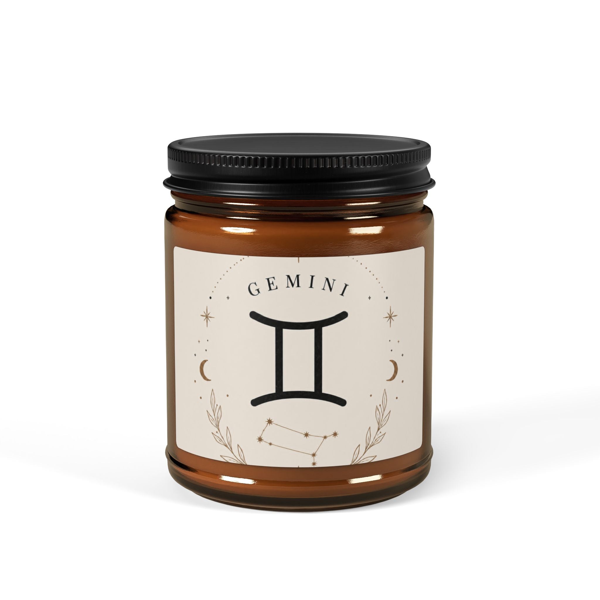 Gemini Soy Candle — Amber Jar Scented Candle (Astrology Zodiac Gift)