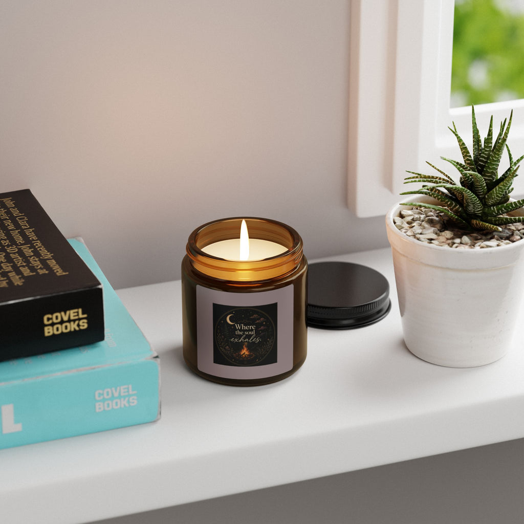 Where the Soul Warms Soy Candle — Amber Jar Scented Candle (Multiple Sizes)