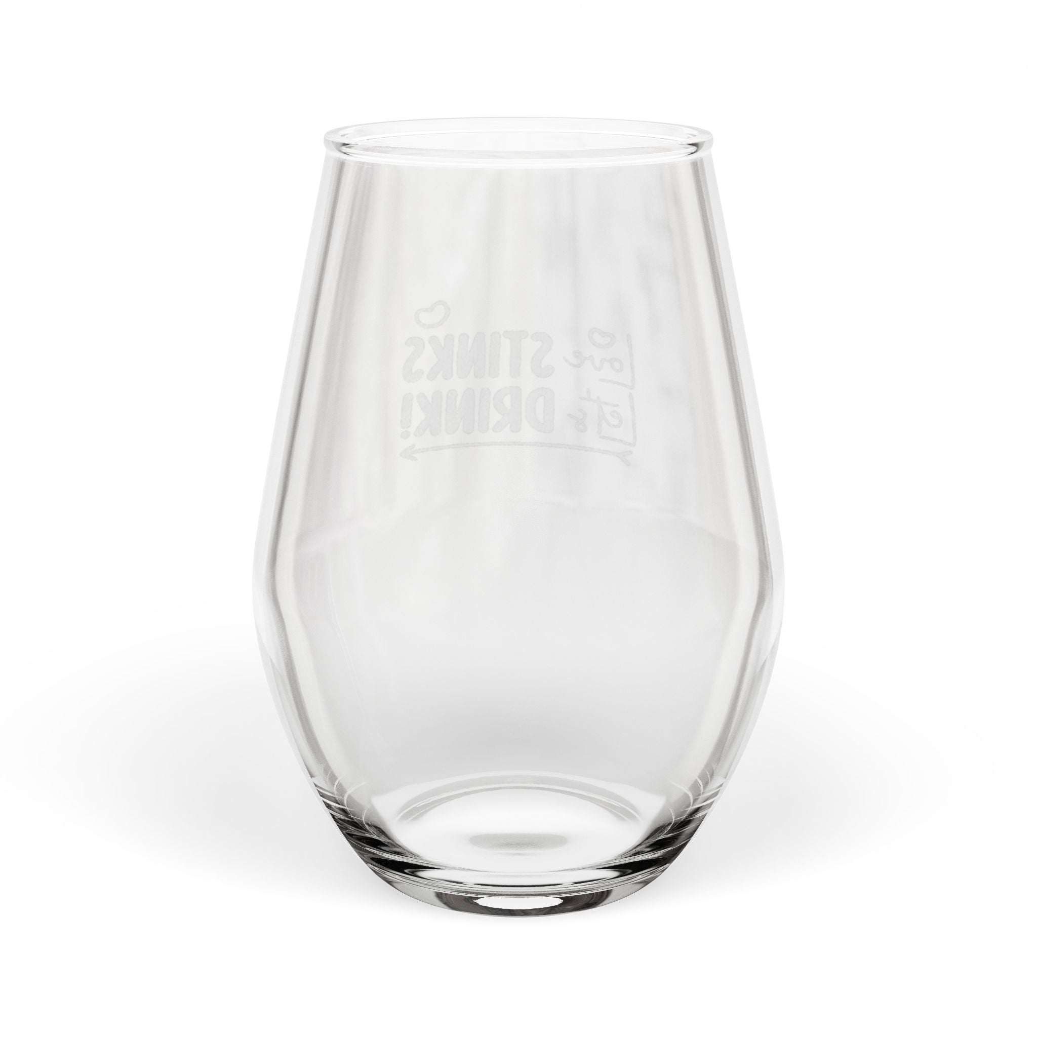 Engraved Stemless Wine Glass 11.5oz — Custom Sparkle State Silhouette