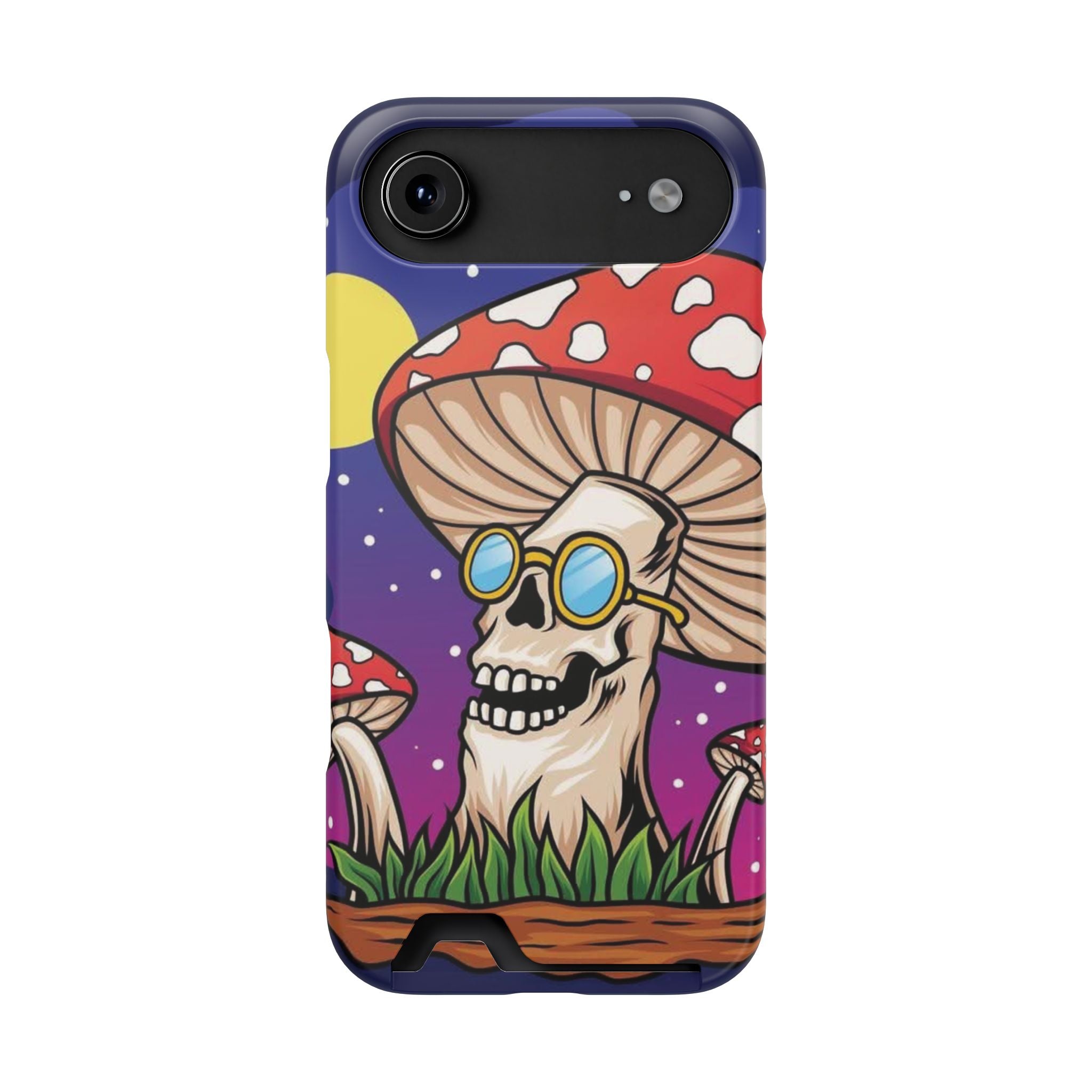 Mushroom Skull Phone Card Case With Card Holder