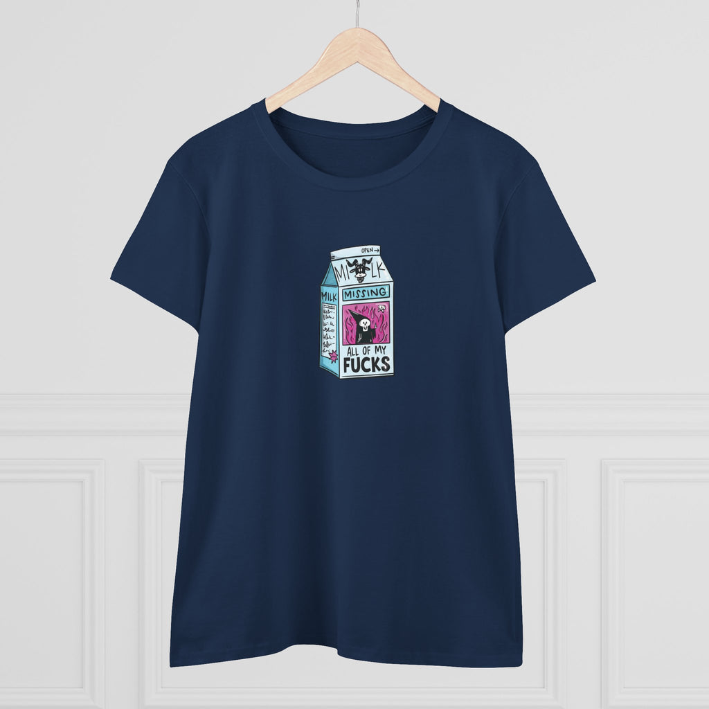 All My Fucks' Cartoon Milk Carton Women's T-Shirt