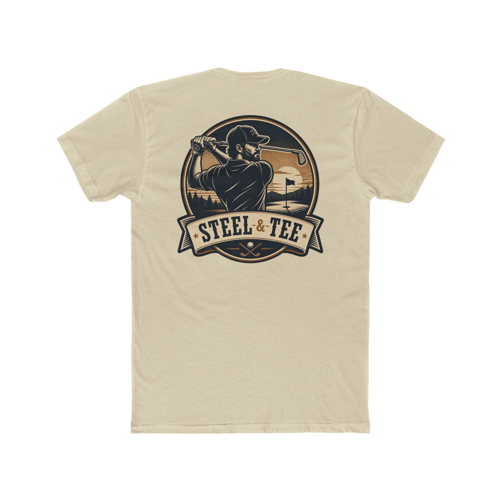 Steel & Tee Golf T-Shirt — Vintage Golfer Graphic Crew Tee