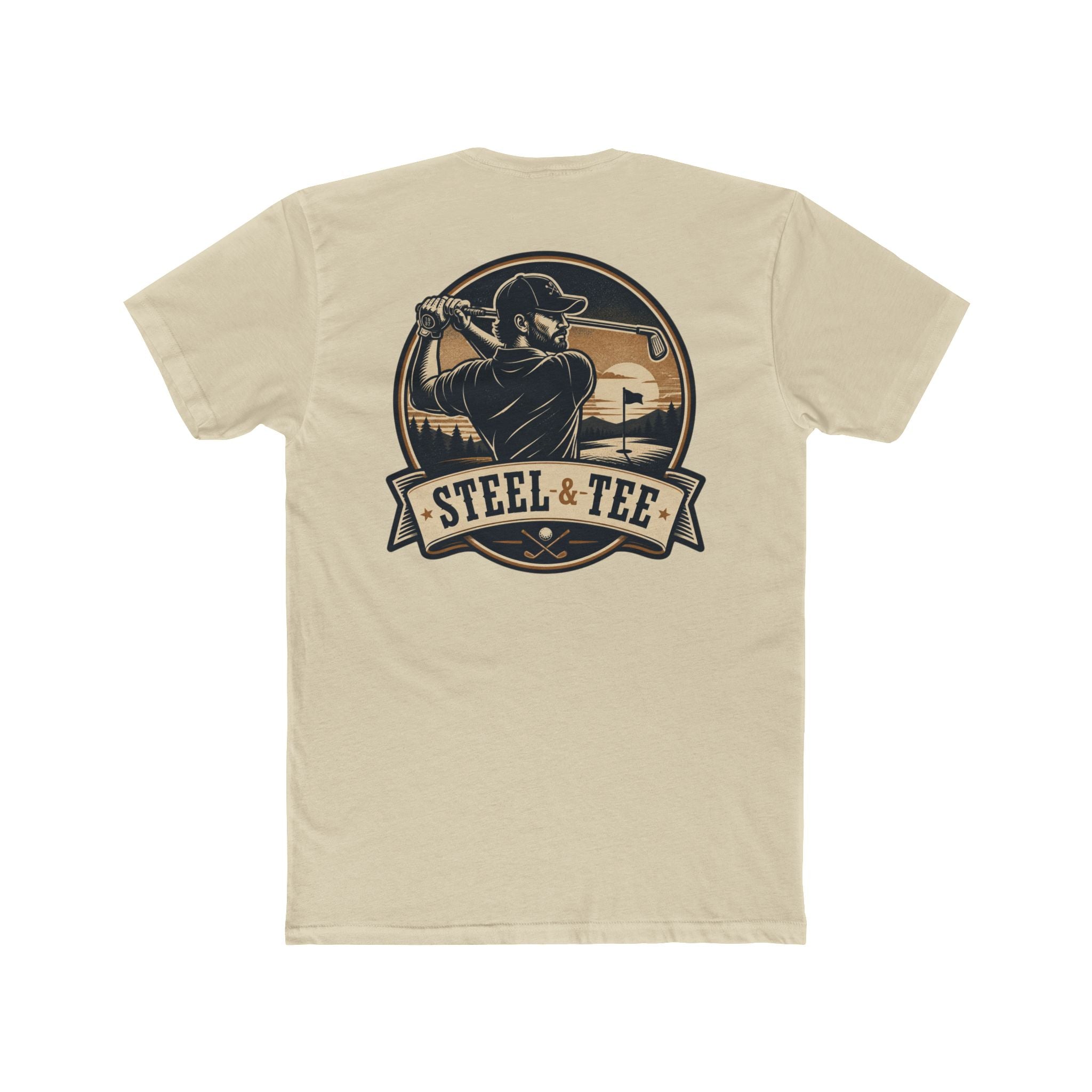 Steel & Tee Golf T-Shirt — Vintage Golfer Graphic Crew Tee