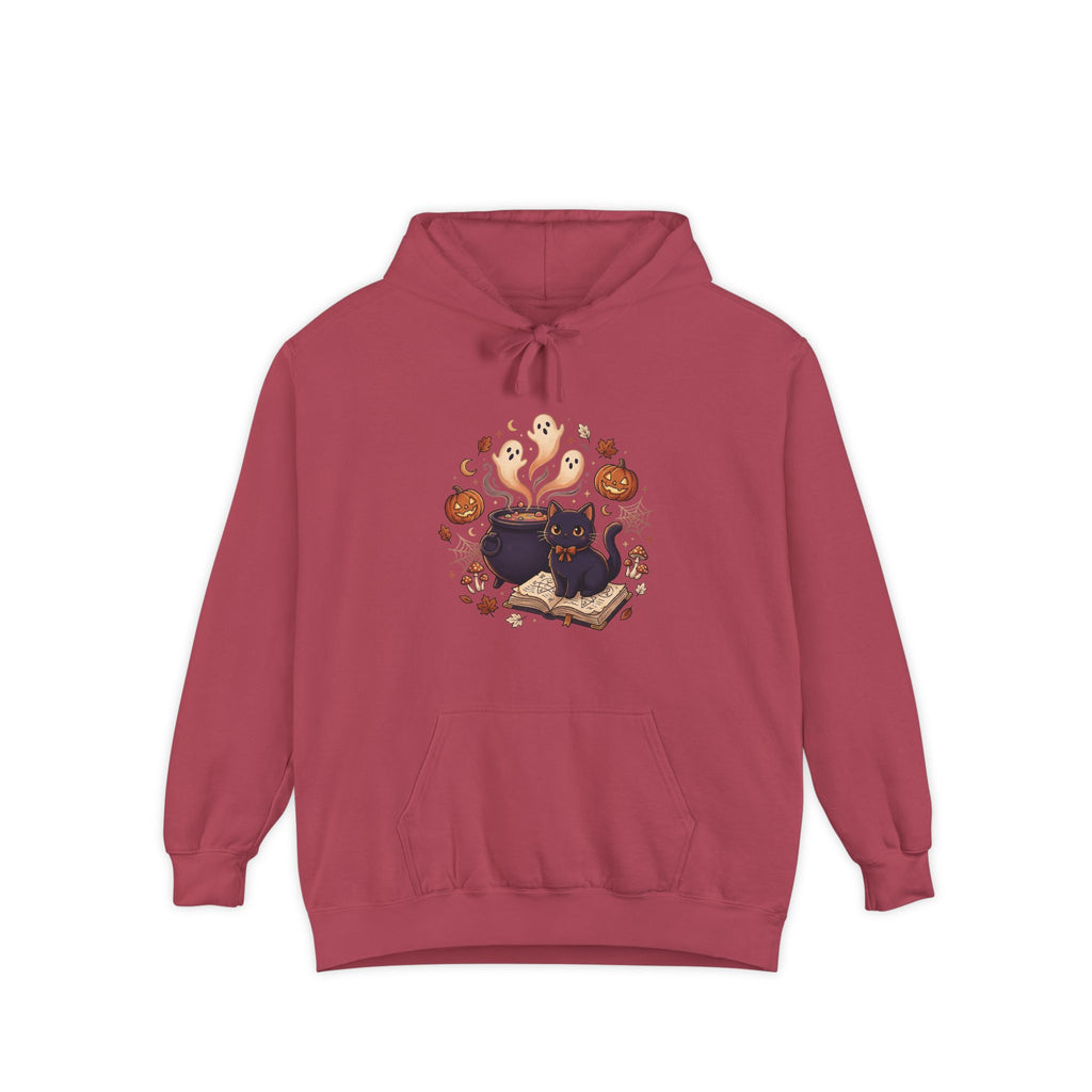 Halloween Cat & Ghost Hoodie — Cute Spooky Fall Pullover