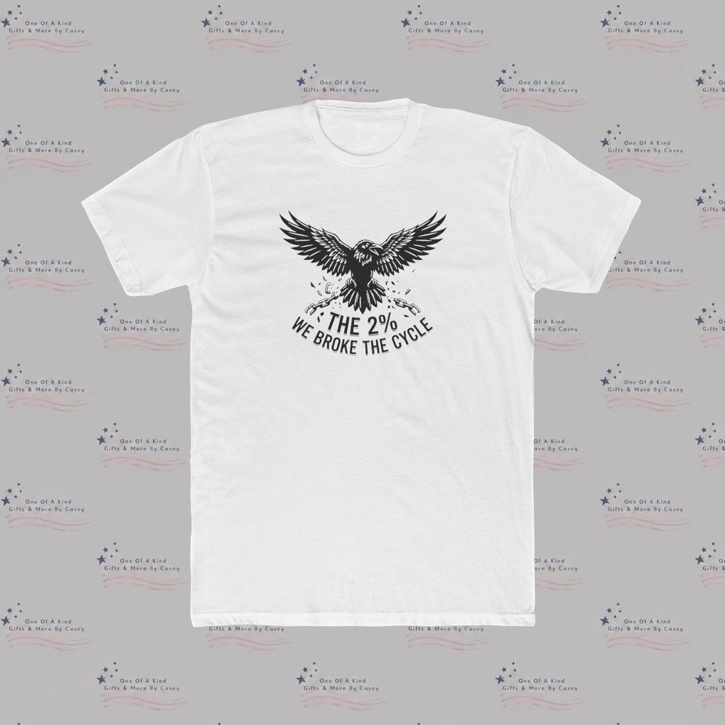 Eagle Graphic Tee — “The 2% We Broke The Cycle” Inspirational Crew Shirt