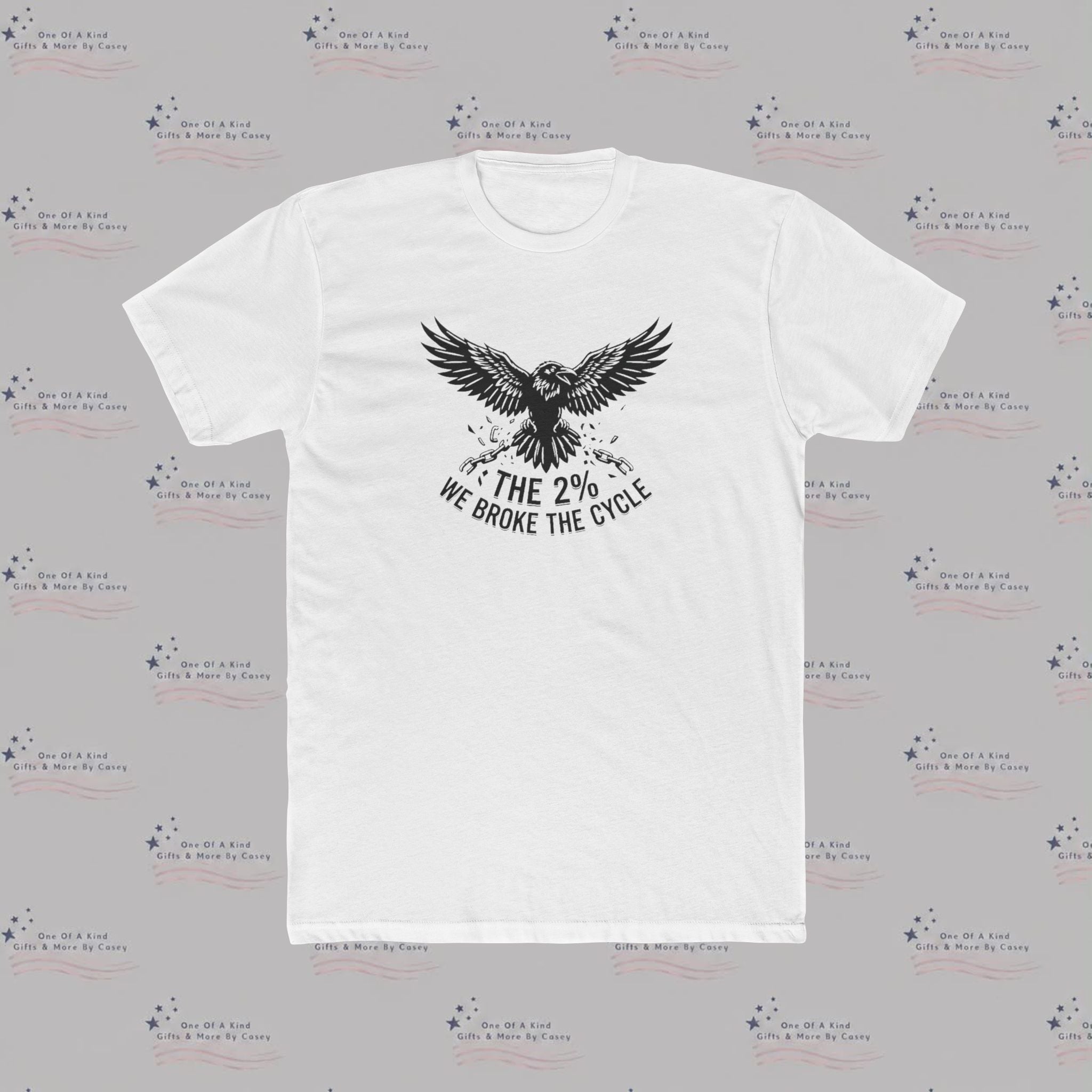 Eagle Graphic Tee — “The 2% We Broke The Cycle” Inspirational Crew Shirt