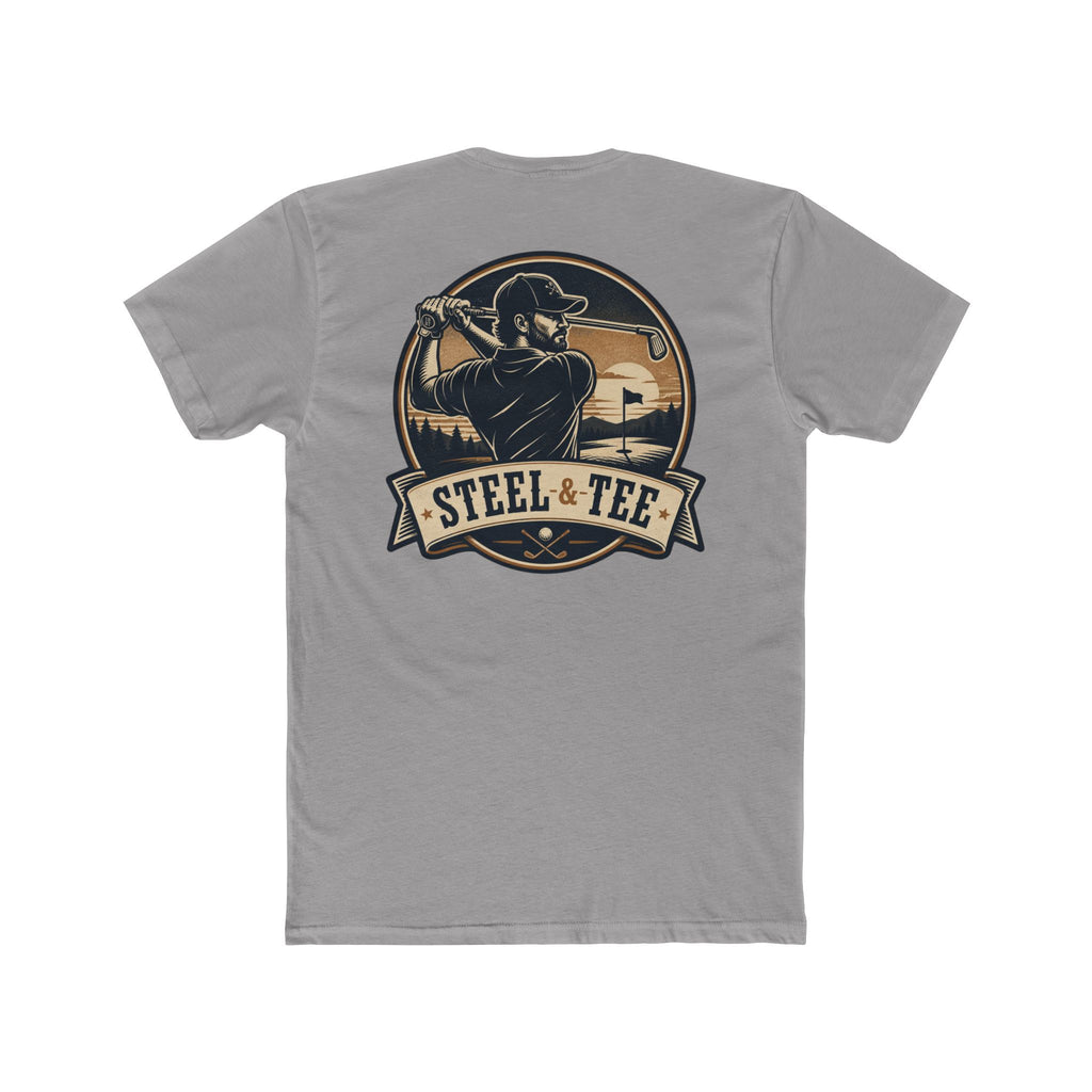Steel & Tee Golf T-Shirt — Vintage Golfer Graphic Crew Tee