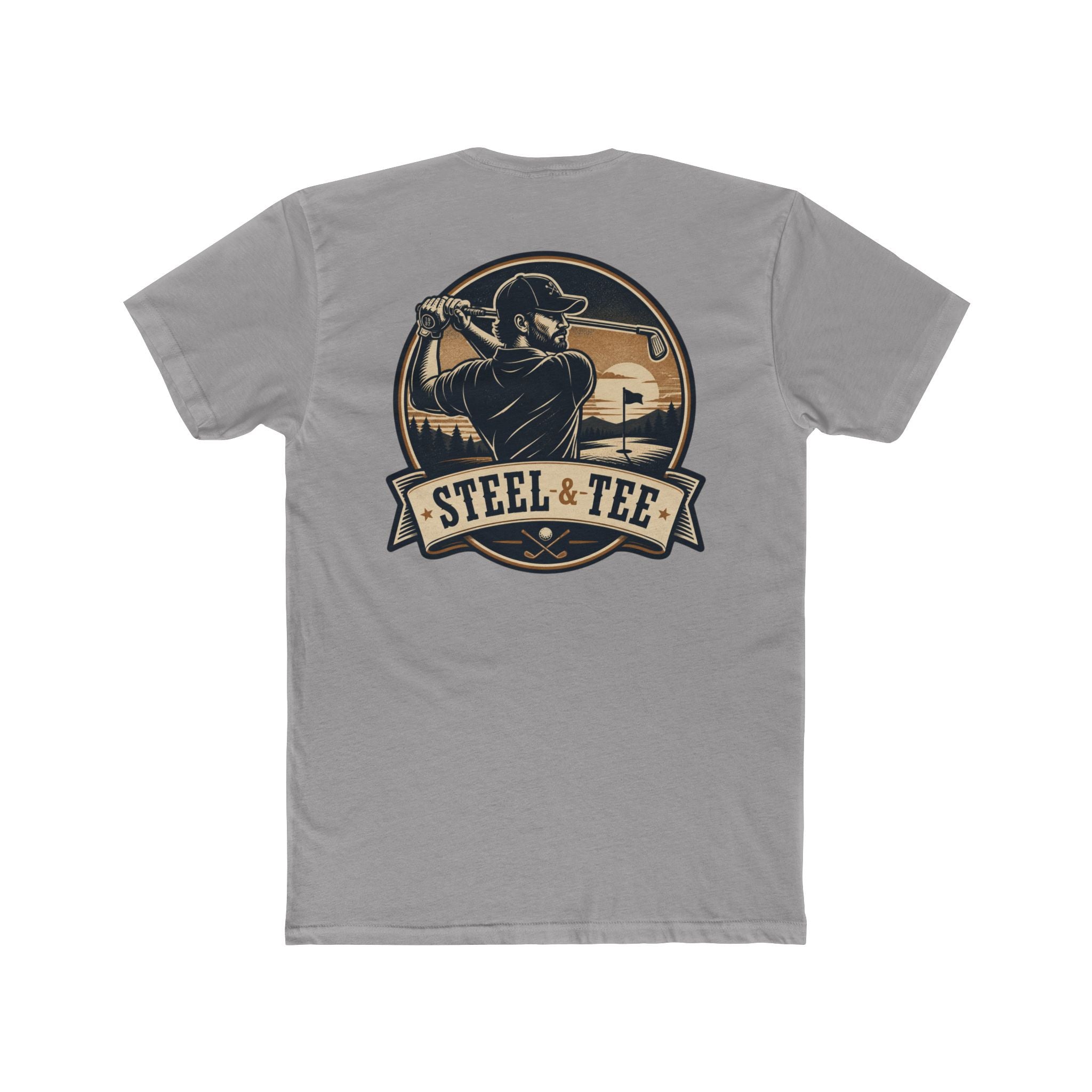 Steel & Tee Golf T-Shirt — Vintage Golfer Graphic Crew Tee