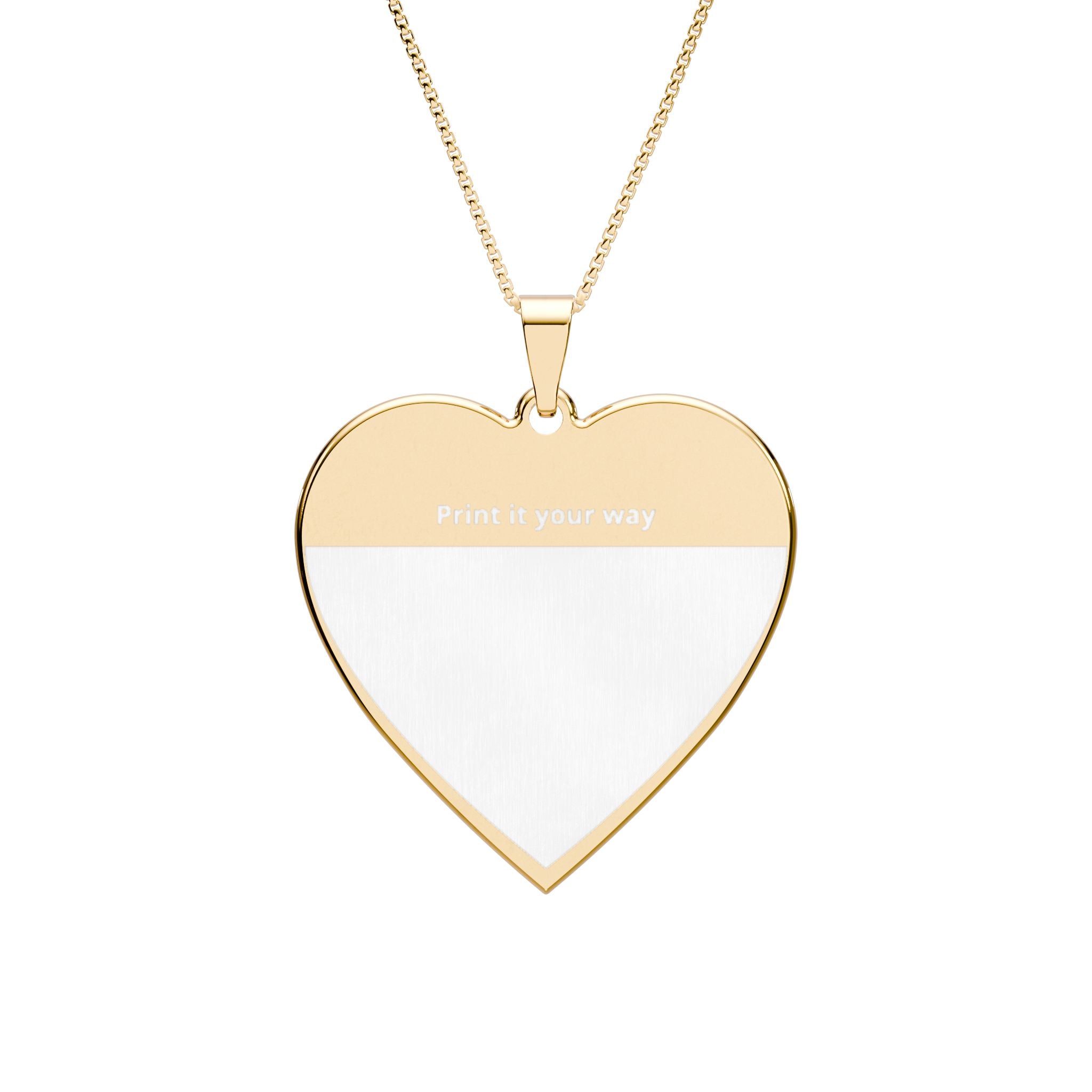Heart Photo Pendant Necklace — Personalized Engraved Heart Locket (Silver or Gold)