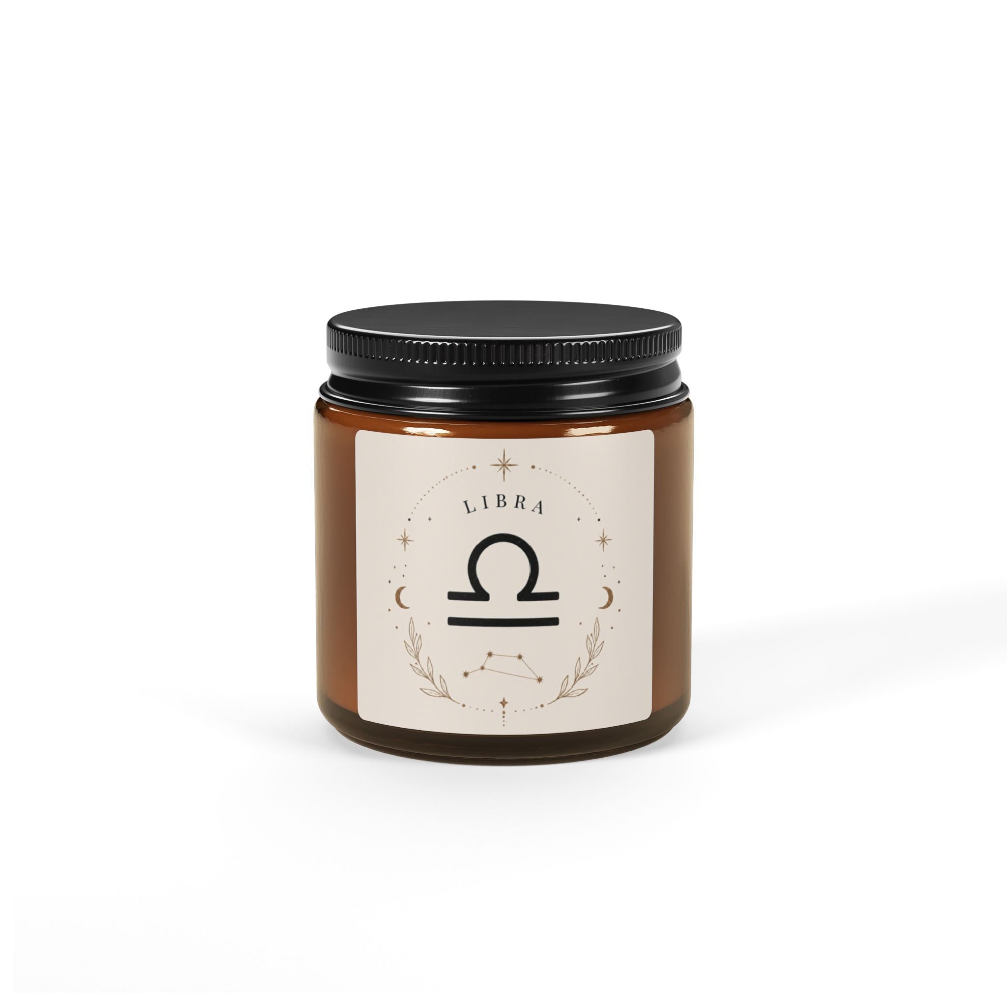 Libra Zodiac Soy Candle — Amber Jar Scented Candle (Multi-Size)