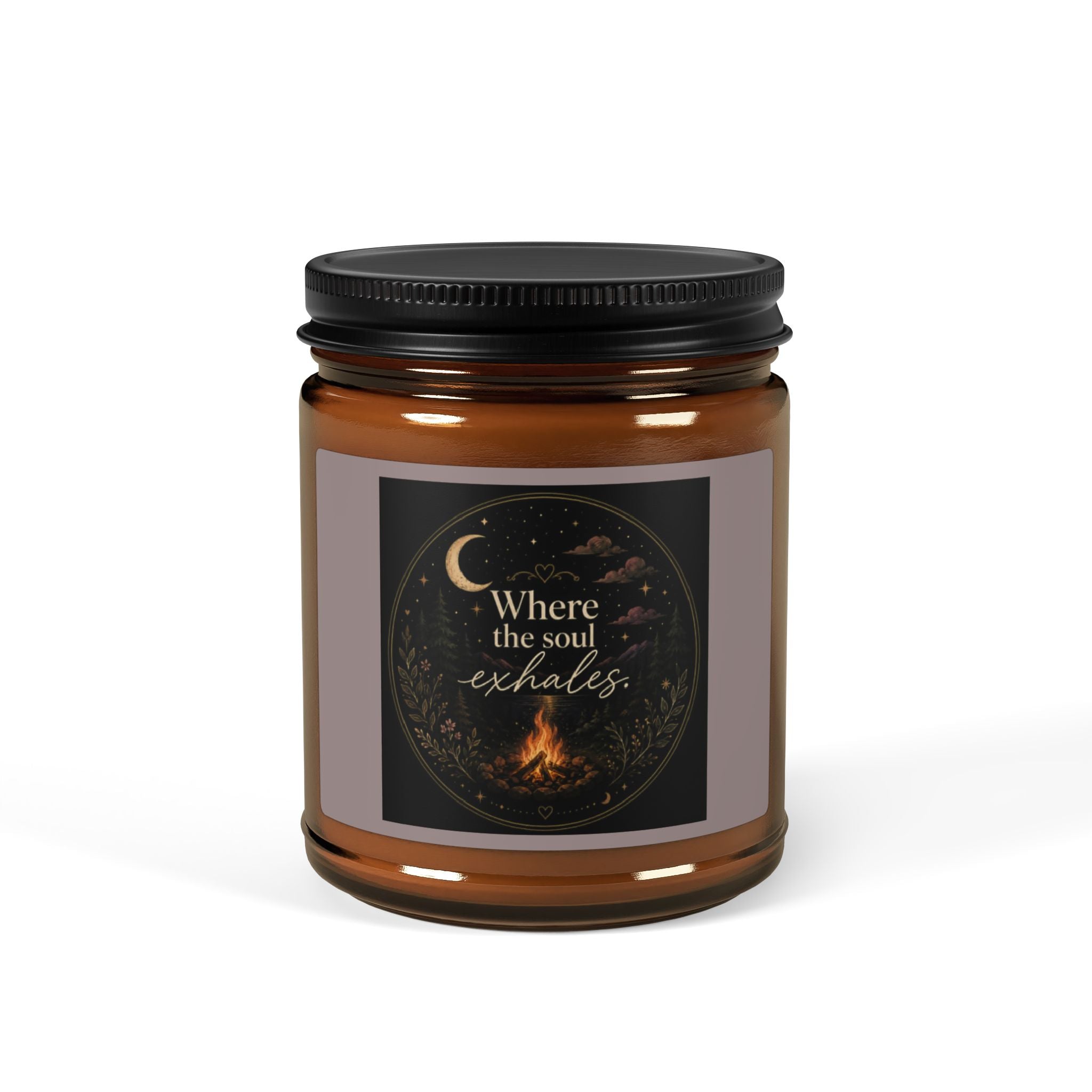 Where the Soul Warms Soy Candle — Amber Jar Scented Candle (Multiple Sizes)
