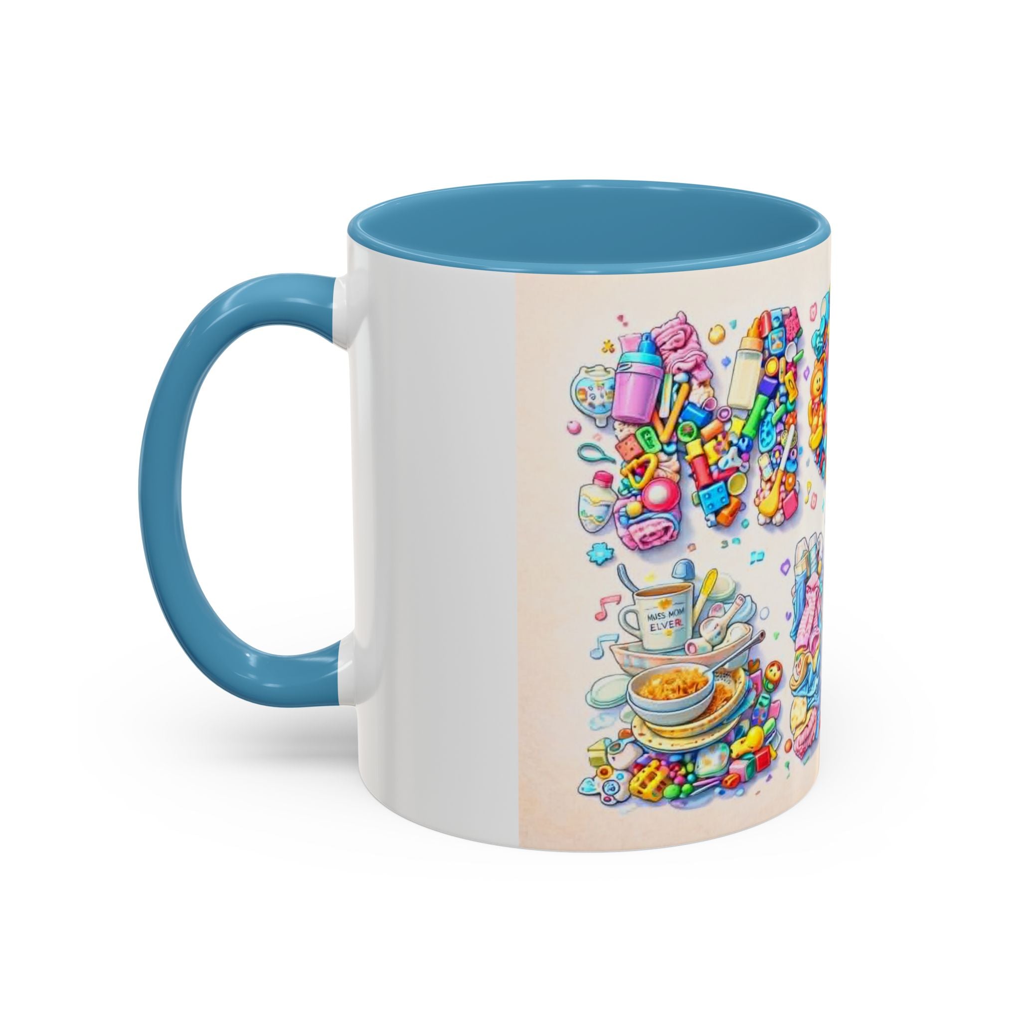 Baby Shower 'Mom to Be' Accent Coffee Mug — Cute Toy Lettering Design
