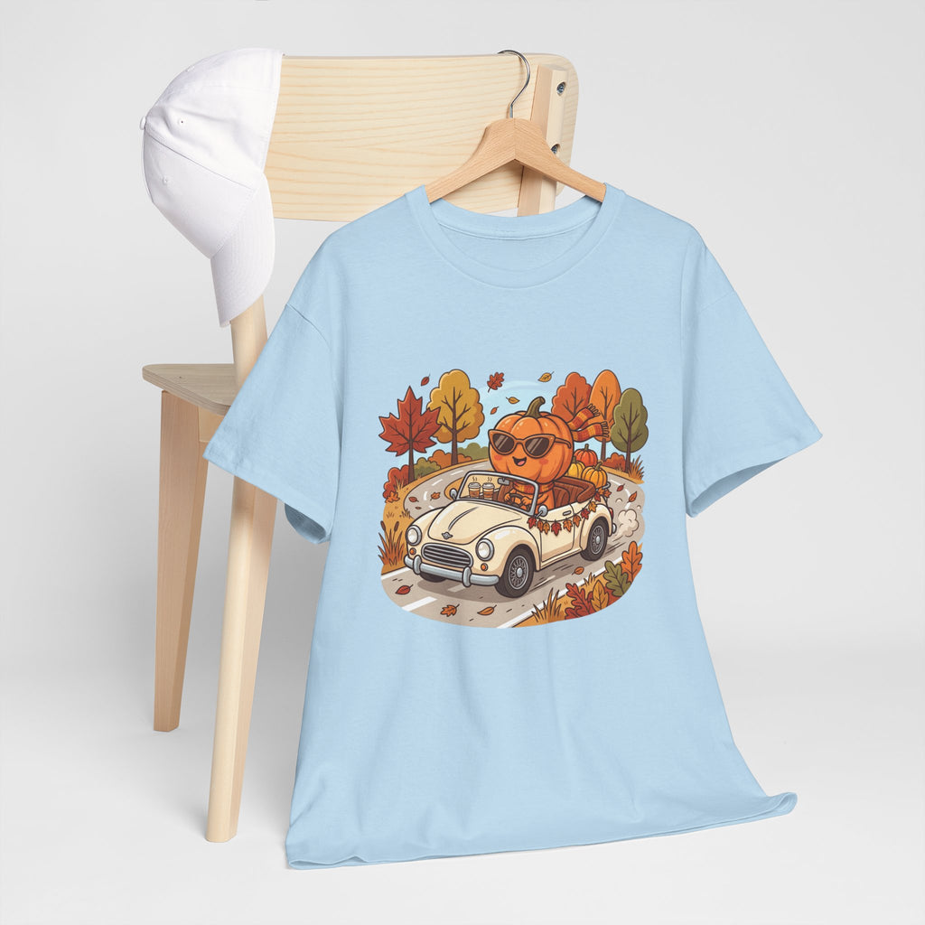 Autumn Roadtrip Tee — Pumpkin Driver Vintage Car Fall Shirt