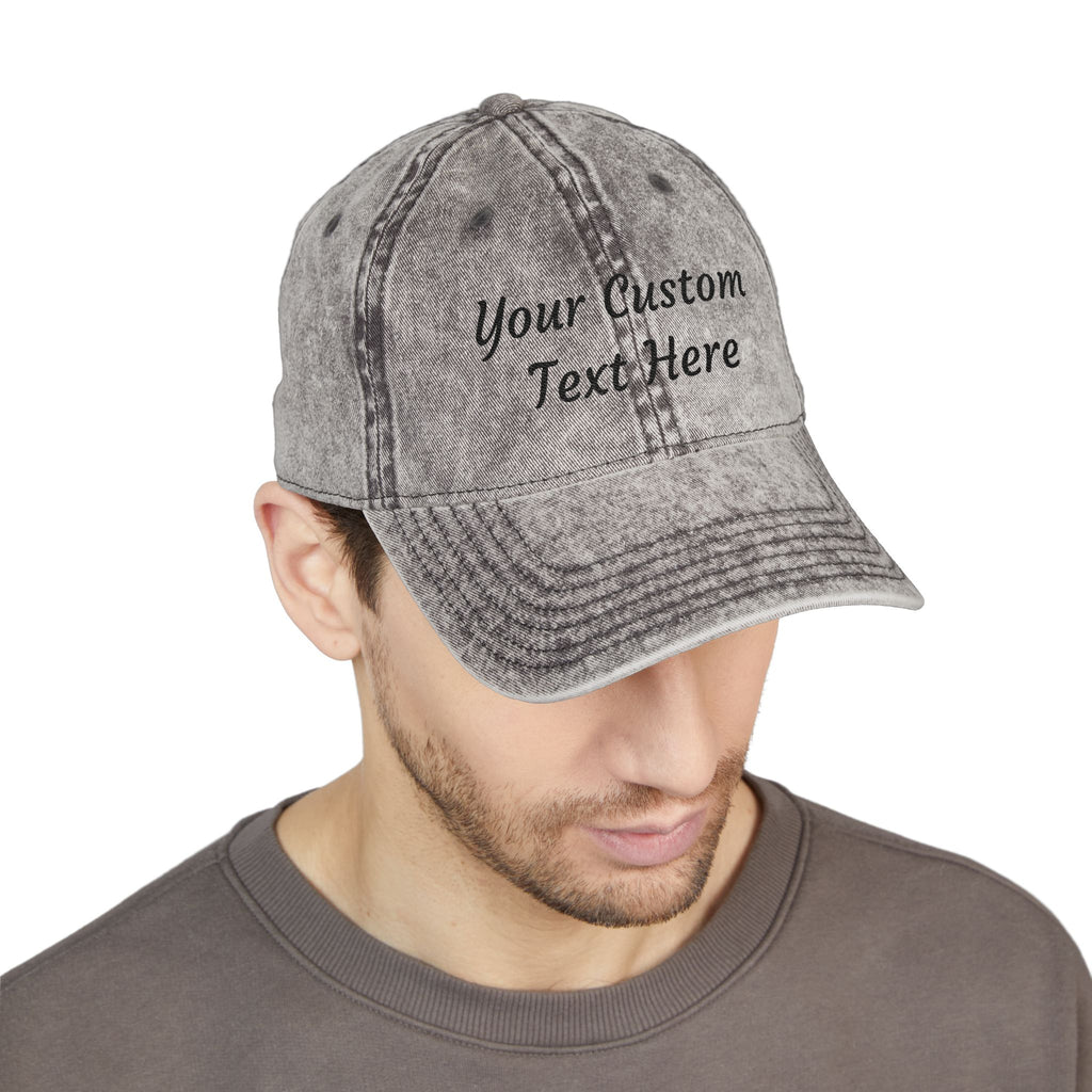 Vintage Embroidered Cap - Personalized Distressed Baseball Hat