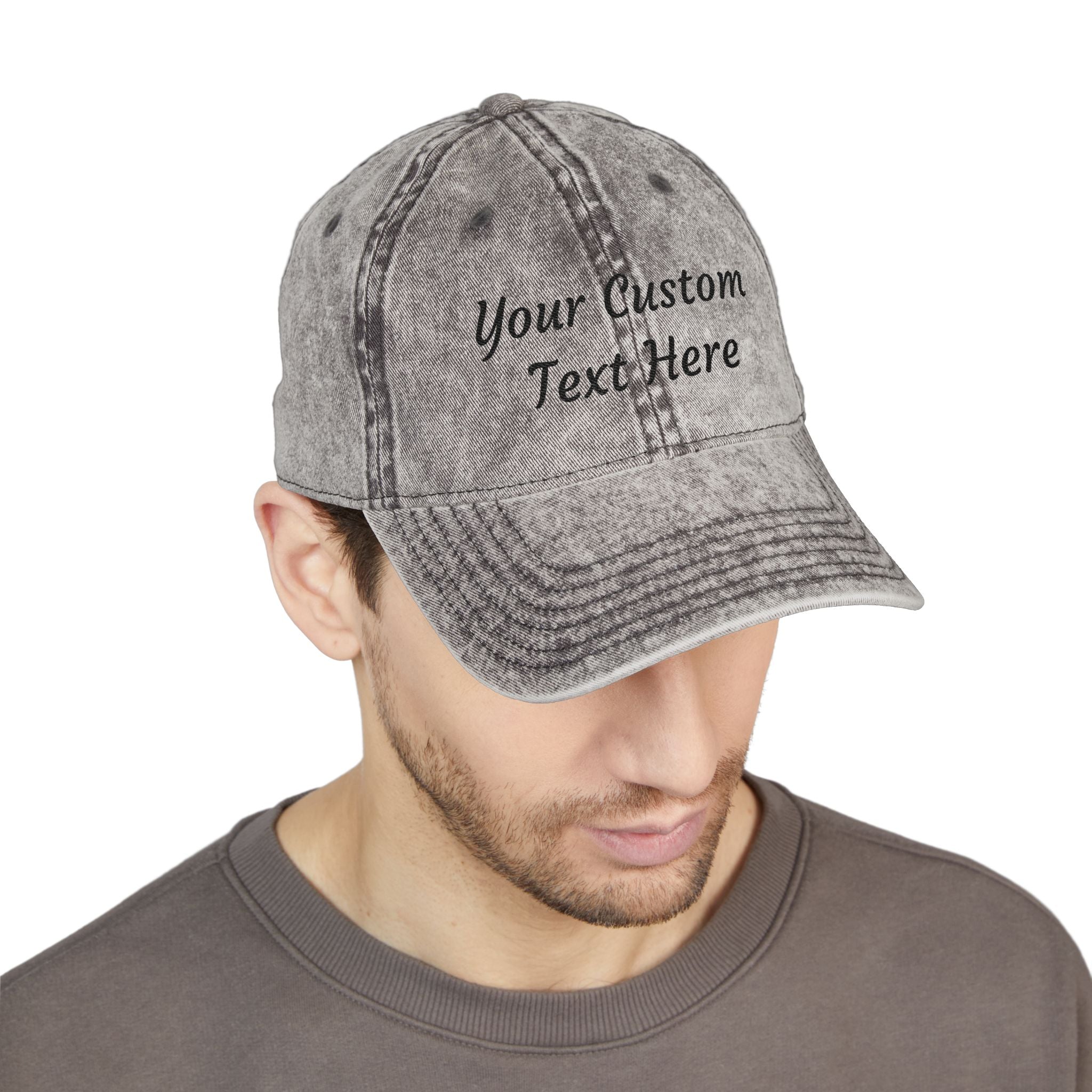 Vintage Embroidered Cap - Personalized Distressed Baseball Hat