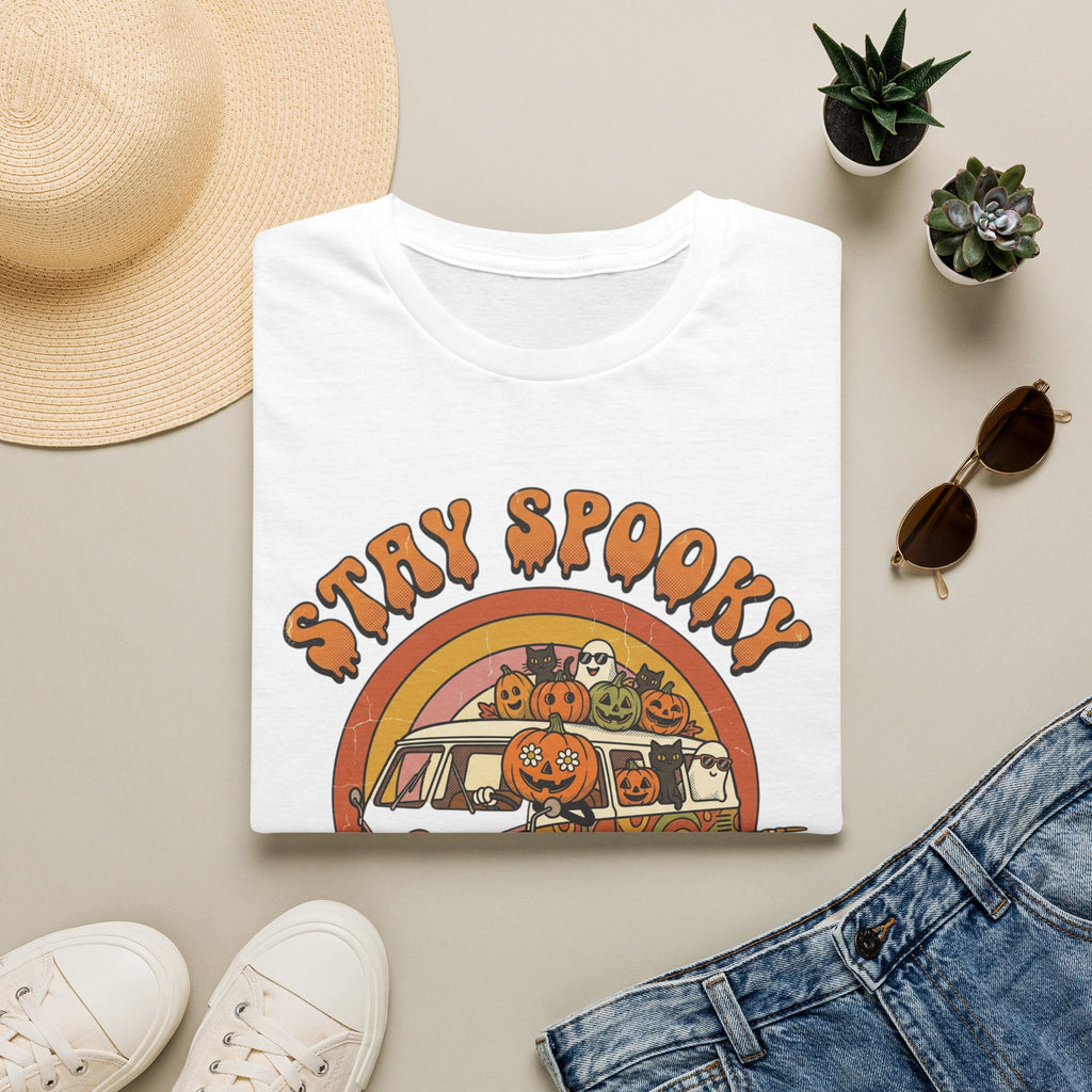 Stay Spooky Halloween T-Shirt — Retro Pumpkin Van Graphic