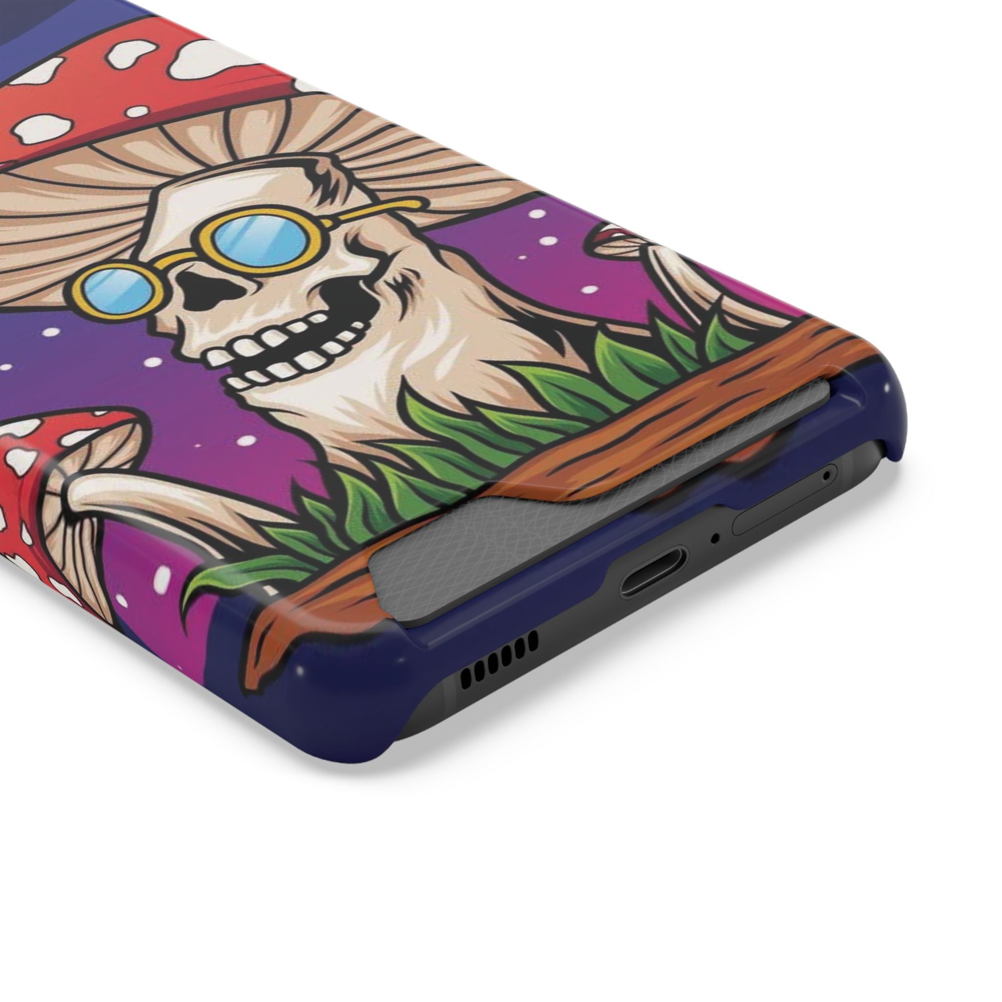 Mushroom Skull Phone Card Case With Card Holder