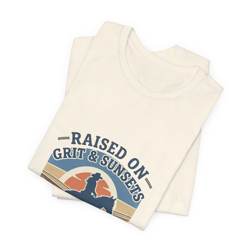 Raised on Grit & Sunsets Tee | western cowgirl ranch rustic prairie vintage