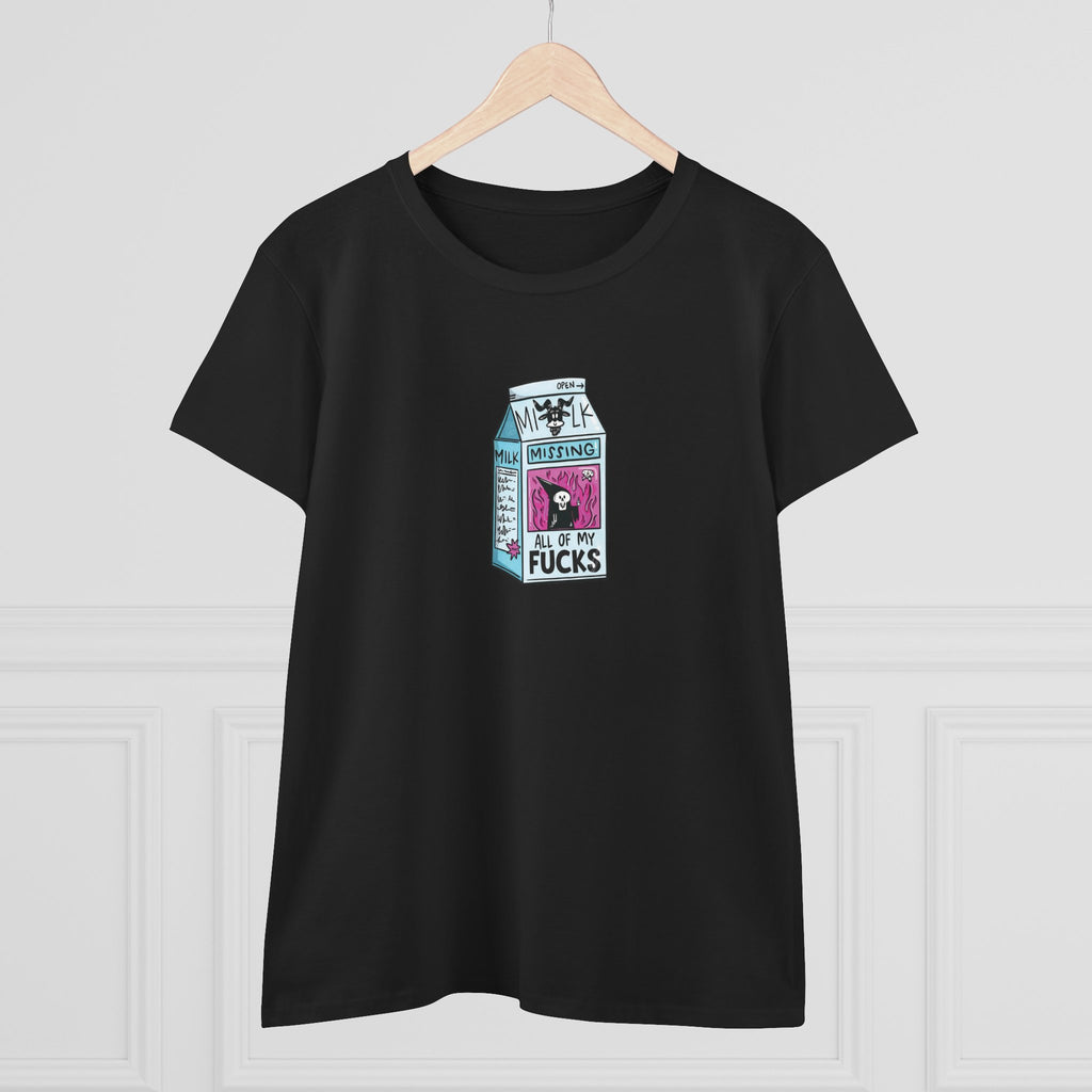 All My Fucks' Cartoon Milk Carton Women's T-Shirt